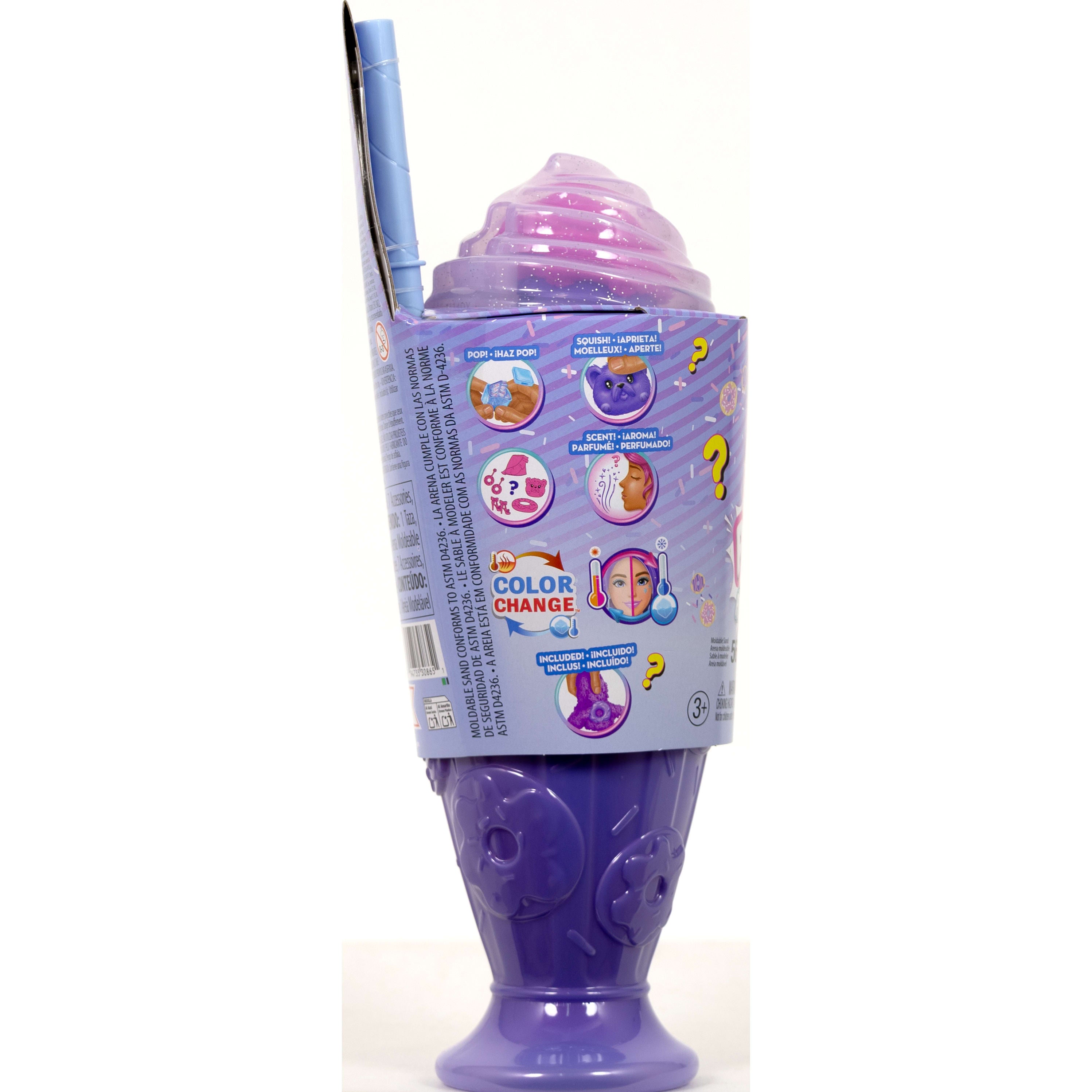 Barbie Pop Reveal Atıştırmalık Serisi bebek ve aksesuar seti, Çörek Düşkünü Hayalperest Kız ve evcil hayvanı