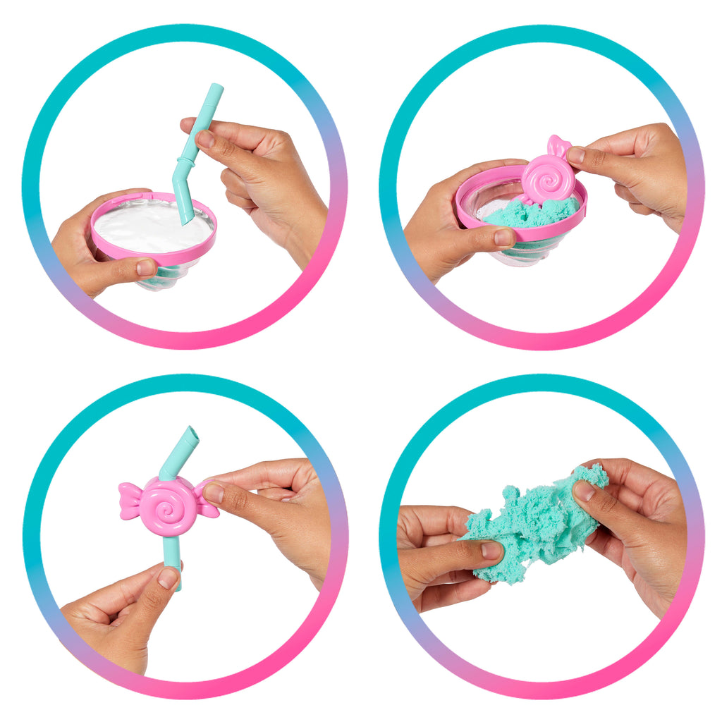 Barbie Pop Reveal Atıştırmalık Serisi bebek ve aksesuar seti, Lolipop Düşkünü Şeker Kız ve evcil hayvanı
