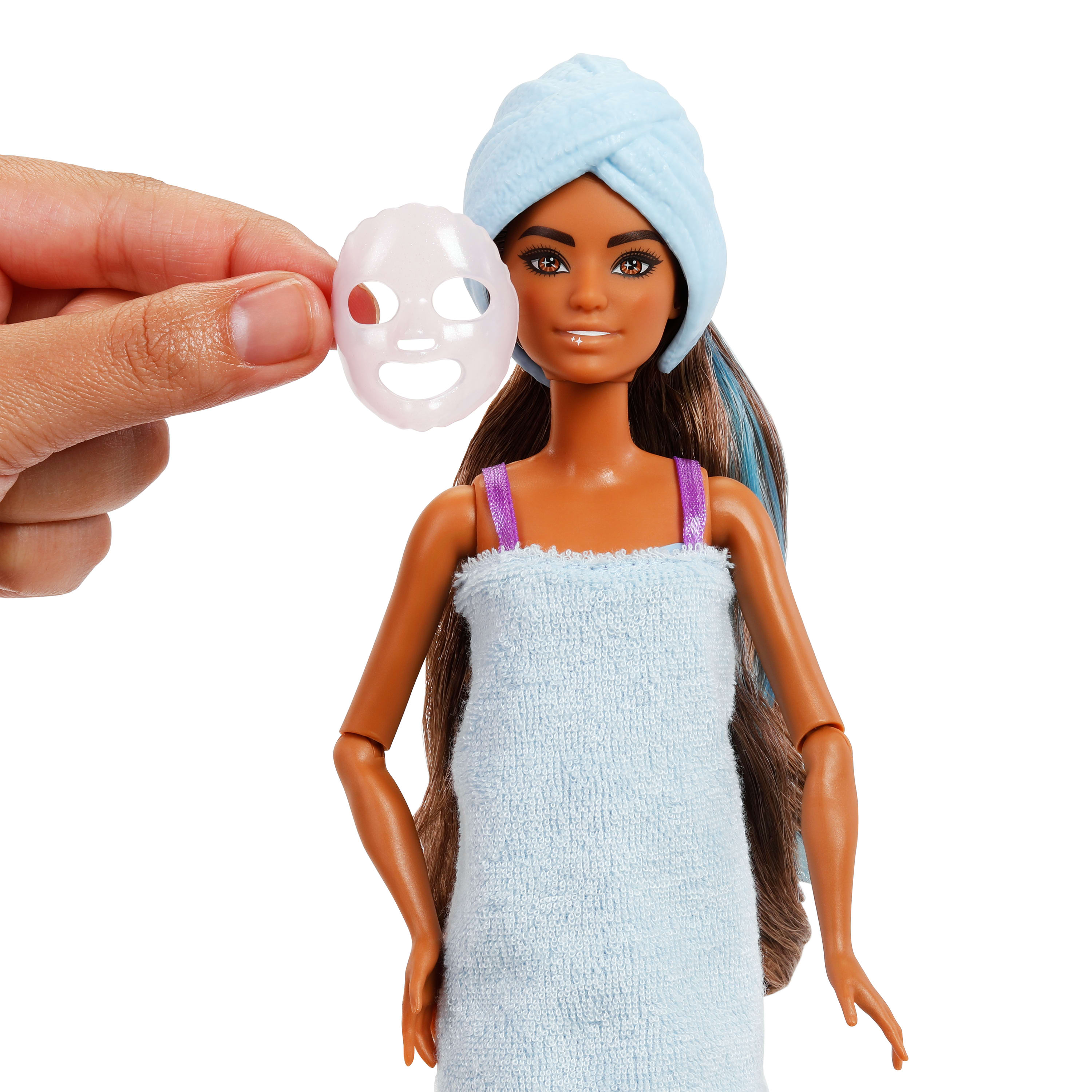Morlu ve ışıltılı Barbie Parti Paketi Muhteşem Parti serisi bebek, aksesuarlar ve 10 sürpriz