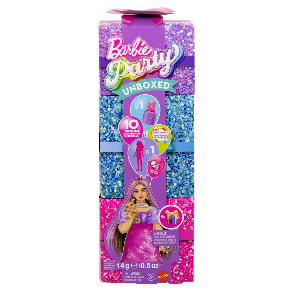 Pembeli ve ışıltılı Barbie Parti Paketi Muhteşem Parti serisi bebek, aksesuarlar ve 10 sürpriz