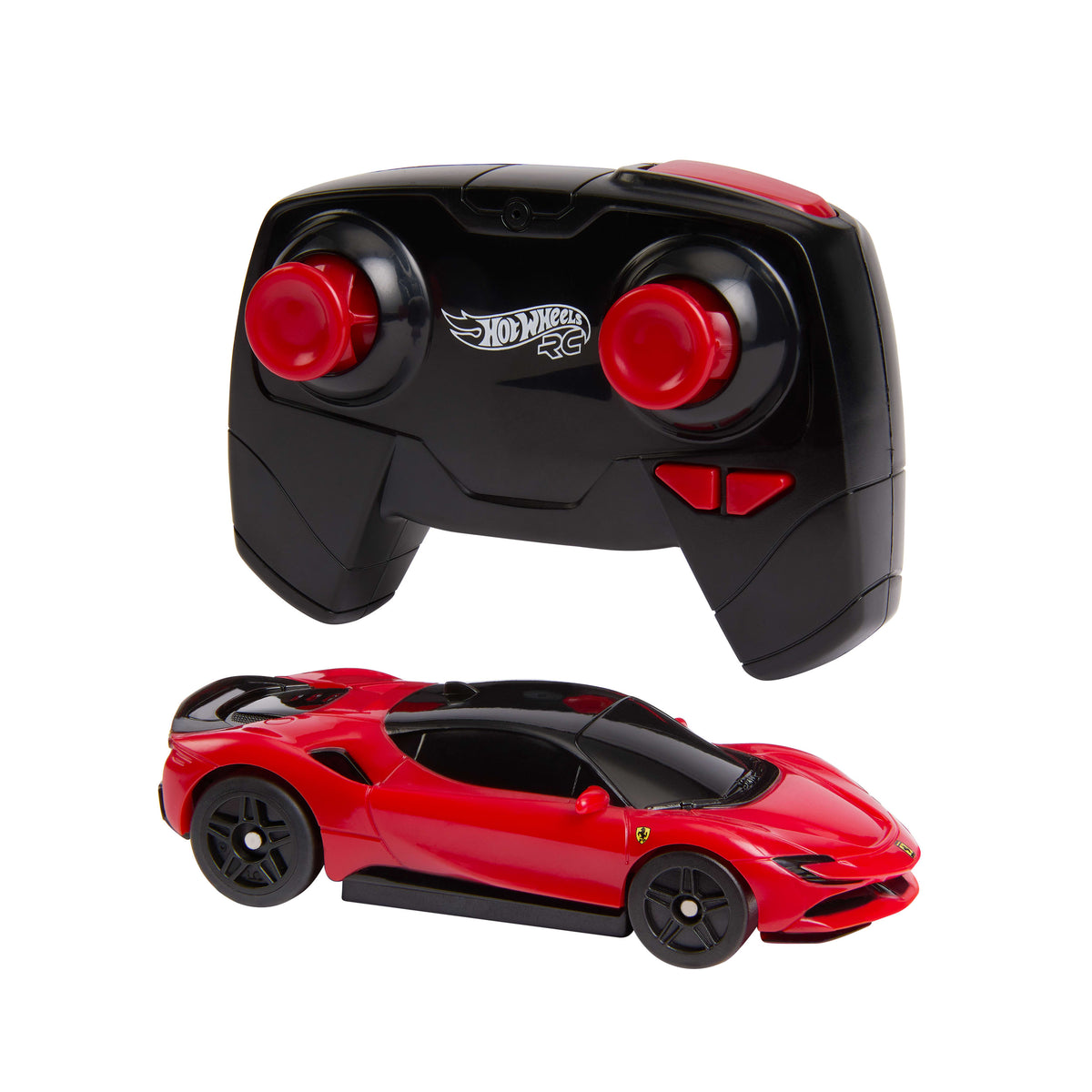 Pille çalışan uzaktan kumandalı ve 1:64 ölçekli Hot Wheels Ferrari SF90 Stradale Assetto Fiorano araba