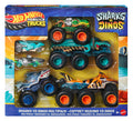 Hot Wheels Monster Trucks Köpekbalıkları Dinozorlara Karşı 6'lı Paket 1:64