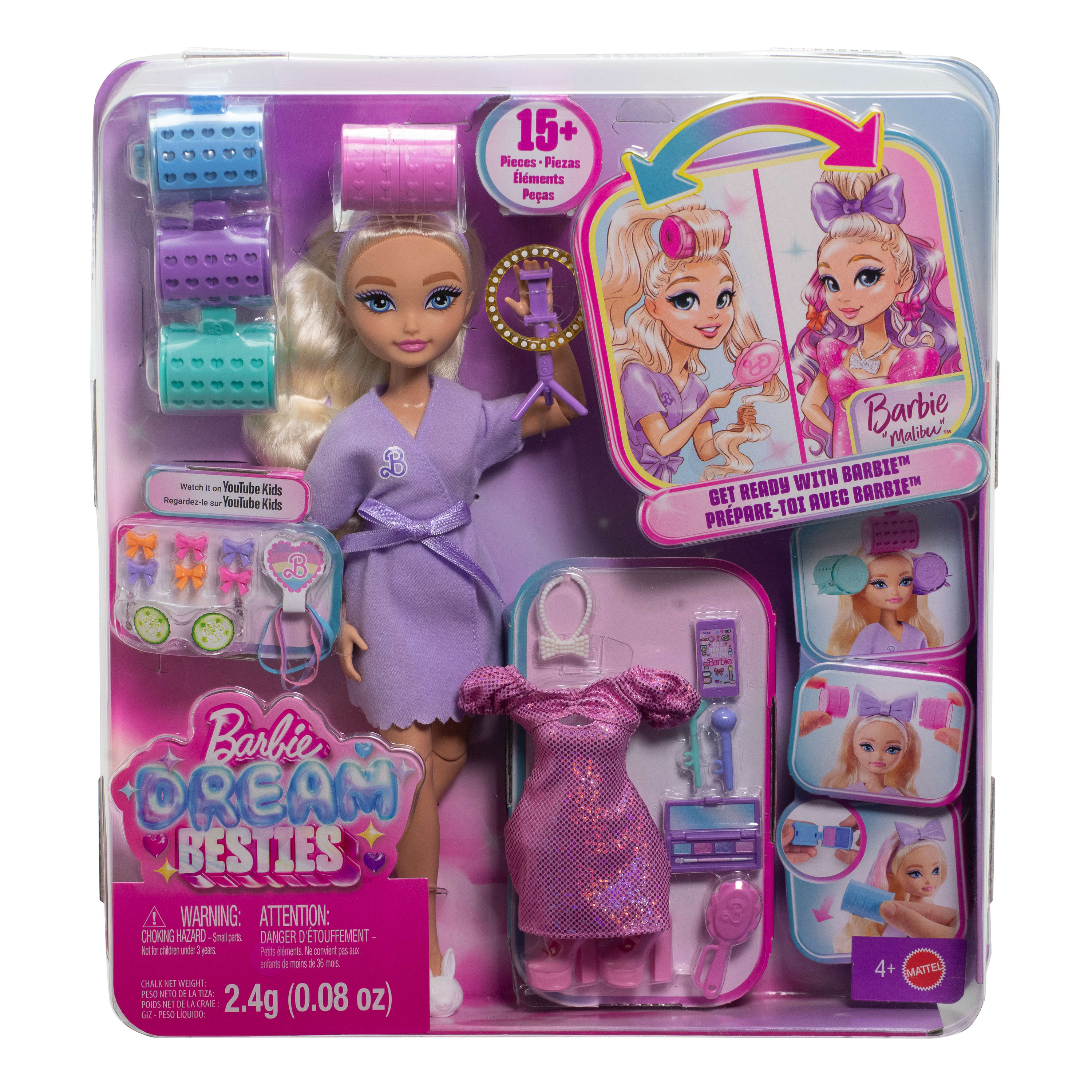 Barbie Dream Besties BARBIE İLE HAZIRLAN™ bebek serisi, sürprizler ve 15'ten fazla görünüm