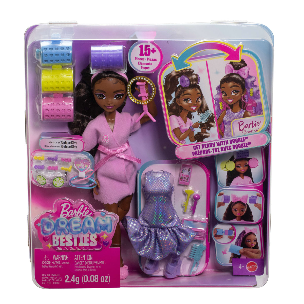 Barbie Dream Besties BARBIE İLE HAZIRLAN™ bebek serisi, sürprizler ve 15'ten fazla görünüm