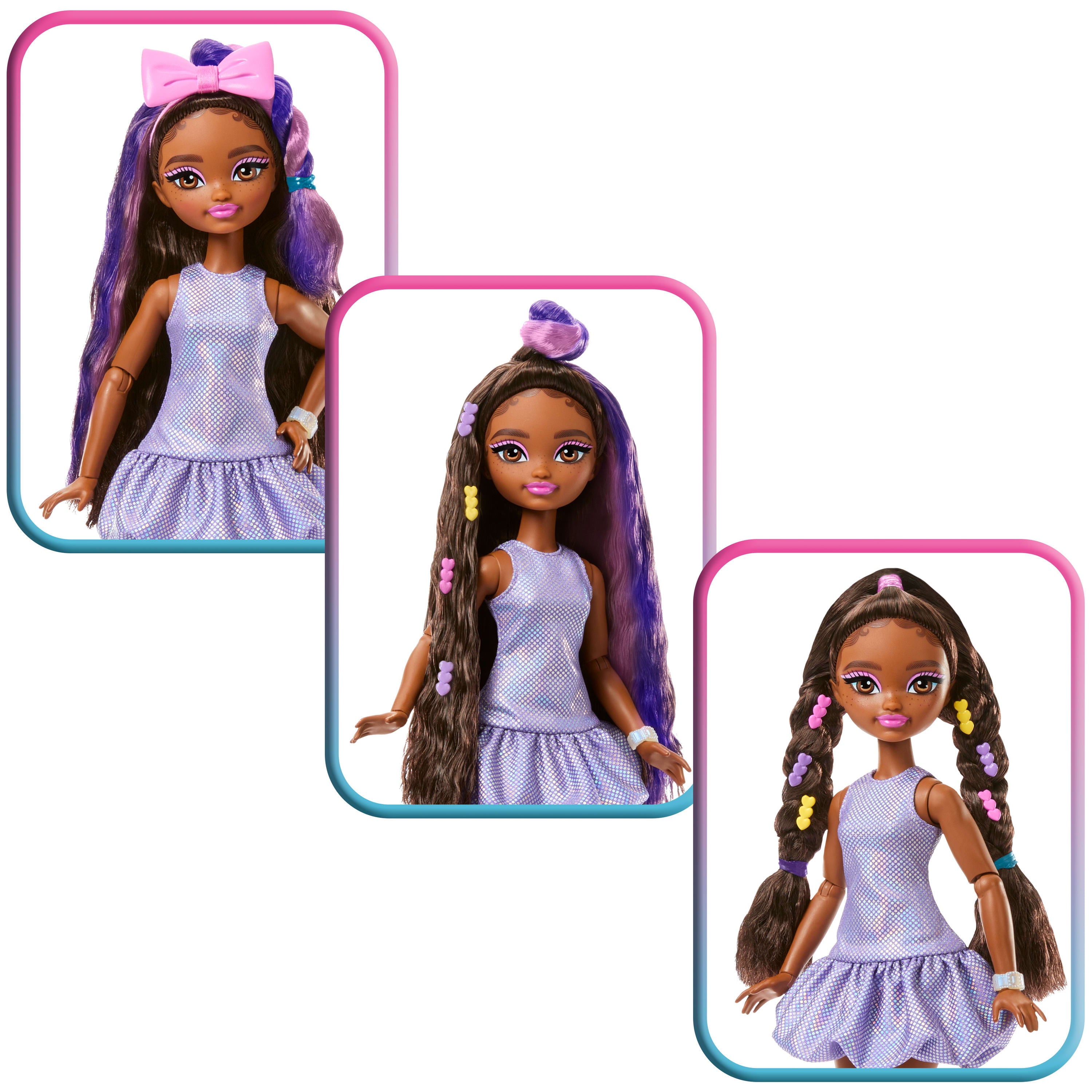 Barbie Dream Besties BARBIE İLE HAZIRLAN™ Barbie "Brooklyn" bebek, sürpriz aksesuarlar ve 15'ten fazla görünüm
