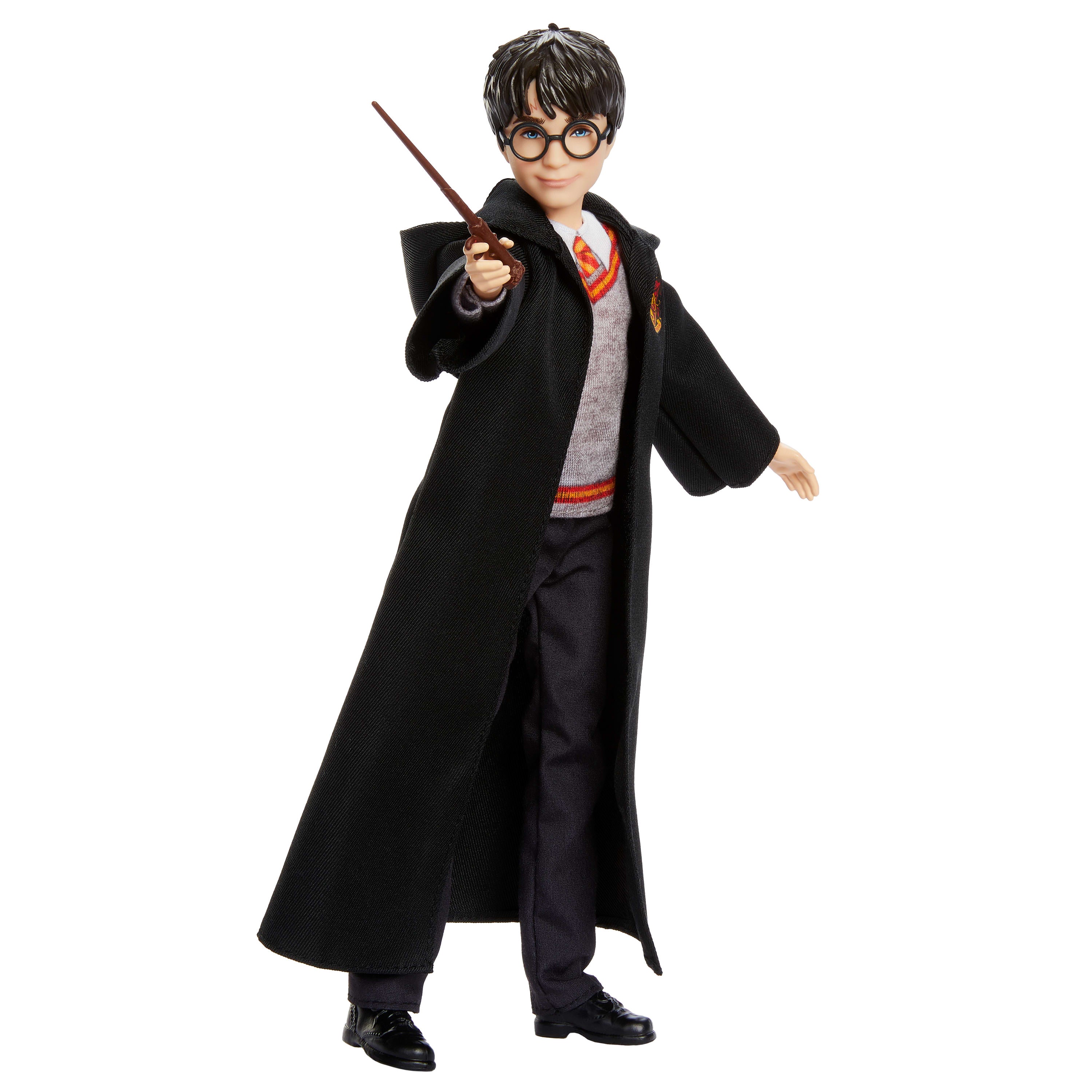 Karakteristik Hogwarts üniforması ve asasıyla birlikte filmden ilham alan Harry Potter bebeği