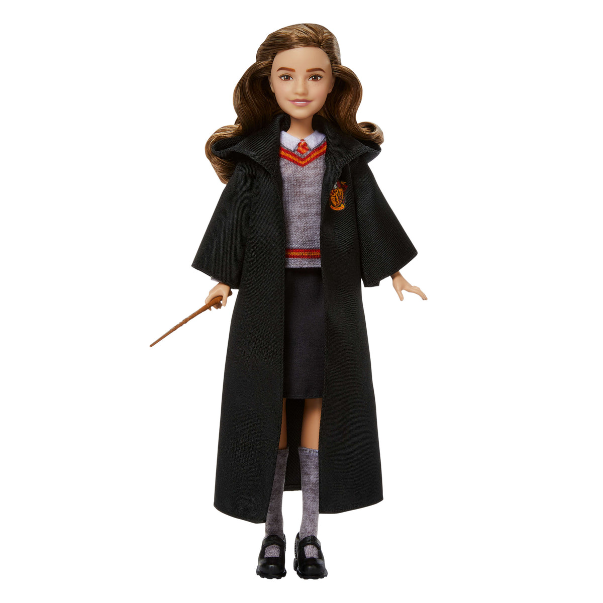 Filmden ilham alan Hogwarts üniforması ve asa aksesuarıyla Hermione Granger figürü