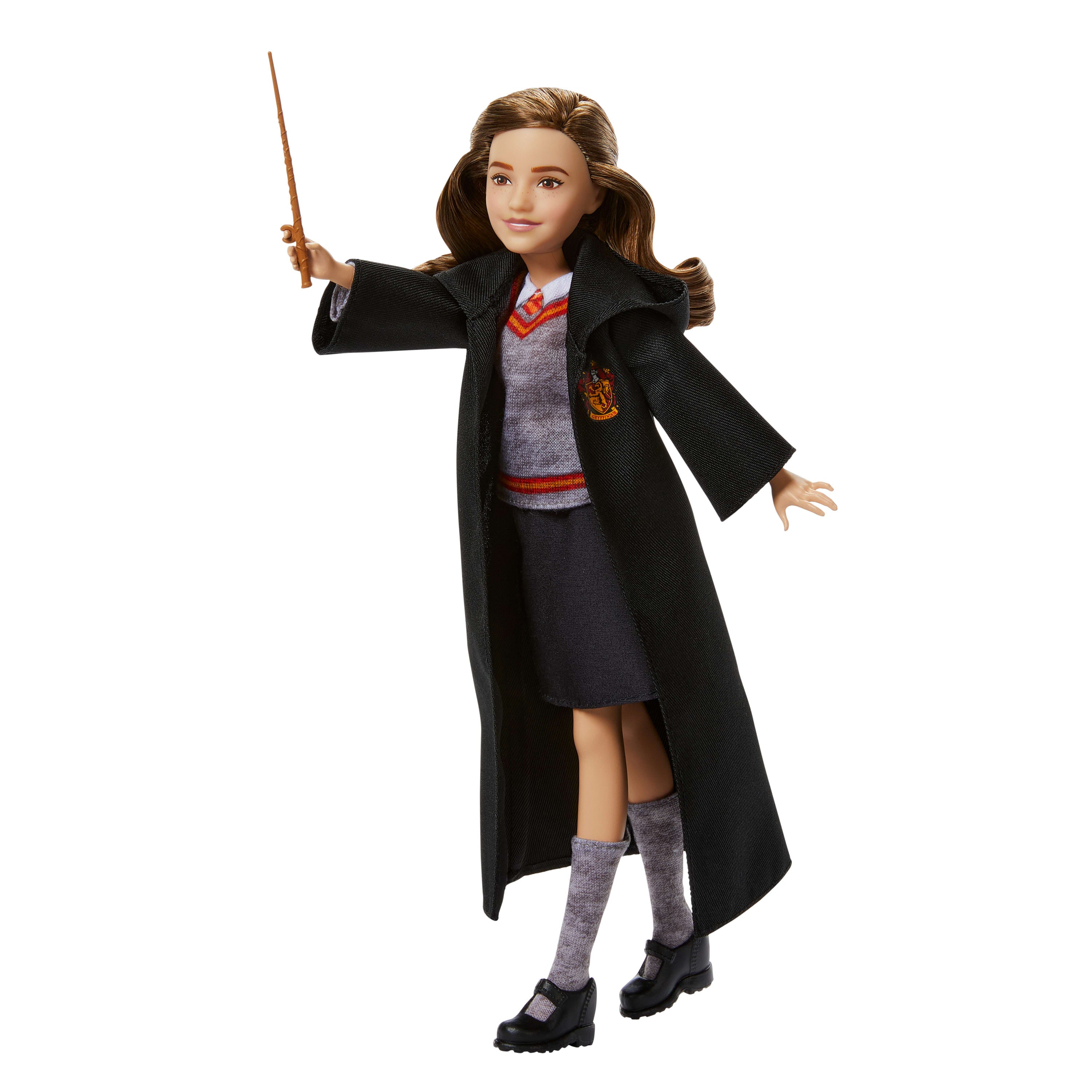 Filmden ilham alan Hogwarts üniforması ve asa aksesuarıyla Hermione Granger figürü