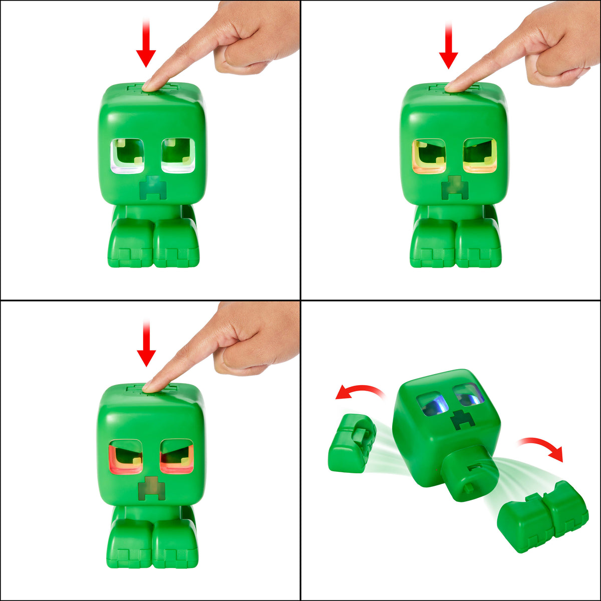 Minecraft Evcil Creeper Figürü ışıklı, sesli ve patlama özellikli interaktif aksiyon figürü