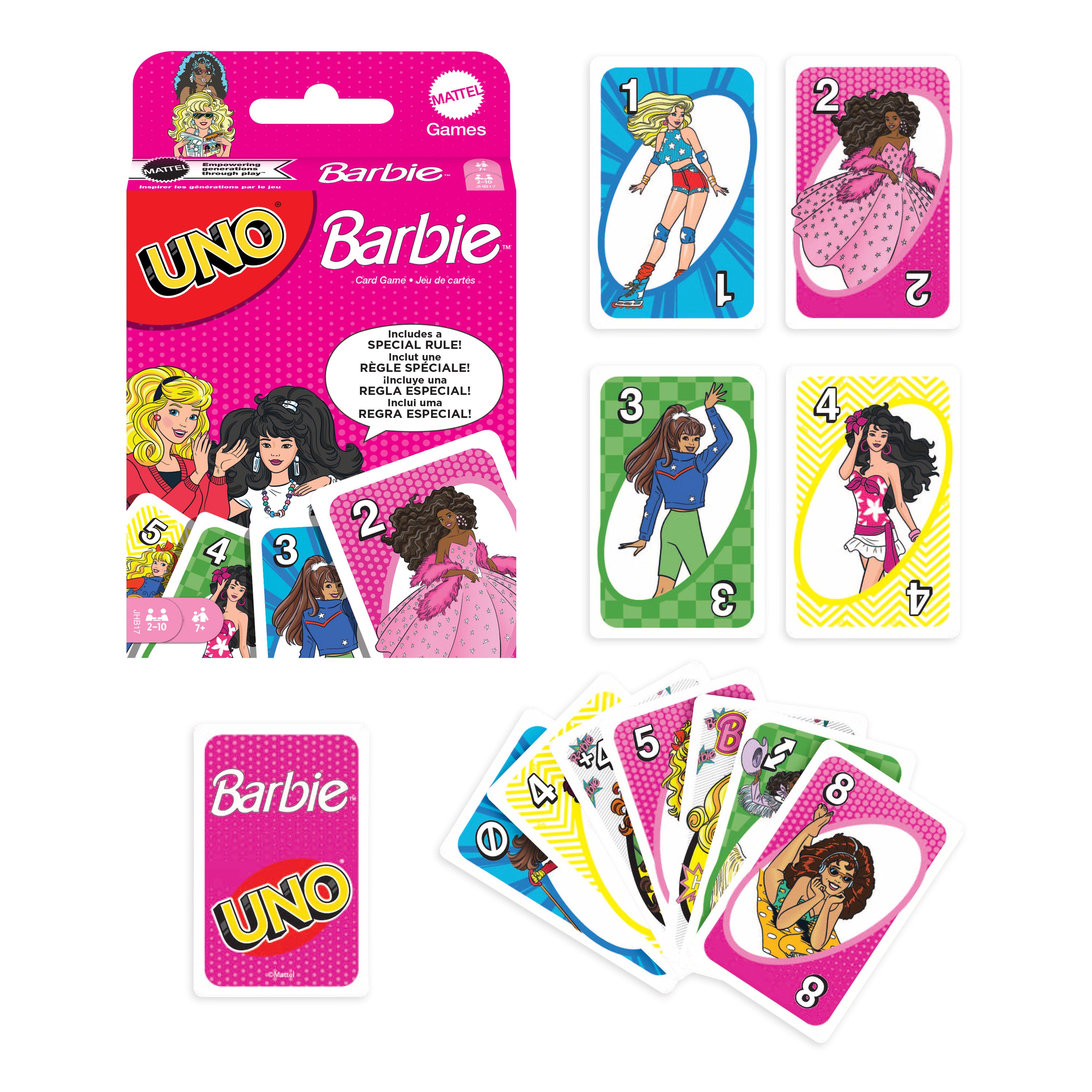 Çocuklar ve aileyle bir araya gelinen akşamlar için UNO Barbie kart oyunu
