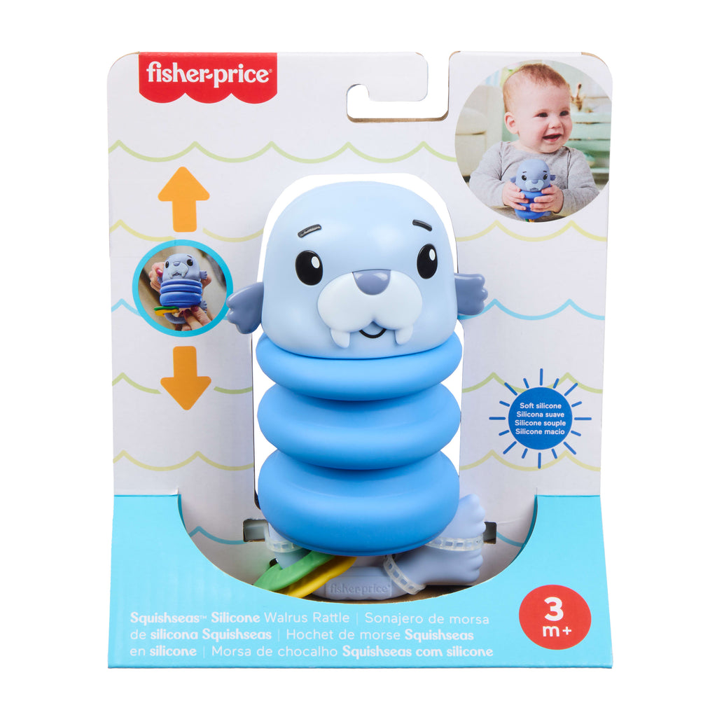 Fisher-Price Deniz Dostları yenidoğan bebekler için silikon çıngırak koleksiyonu, stiller çeşitlilik gösterebilir