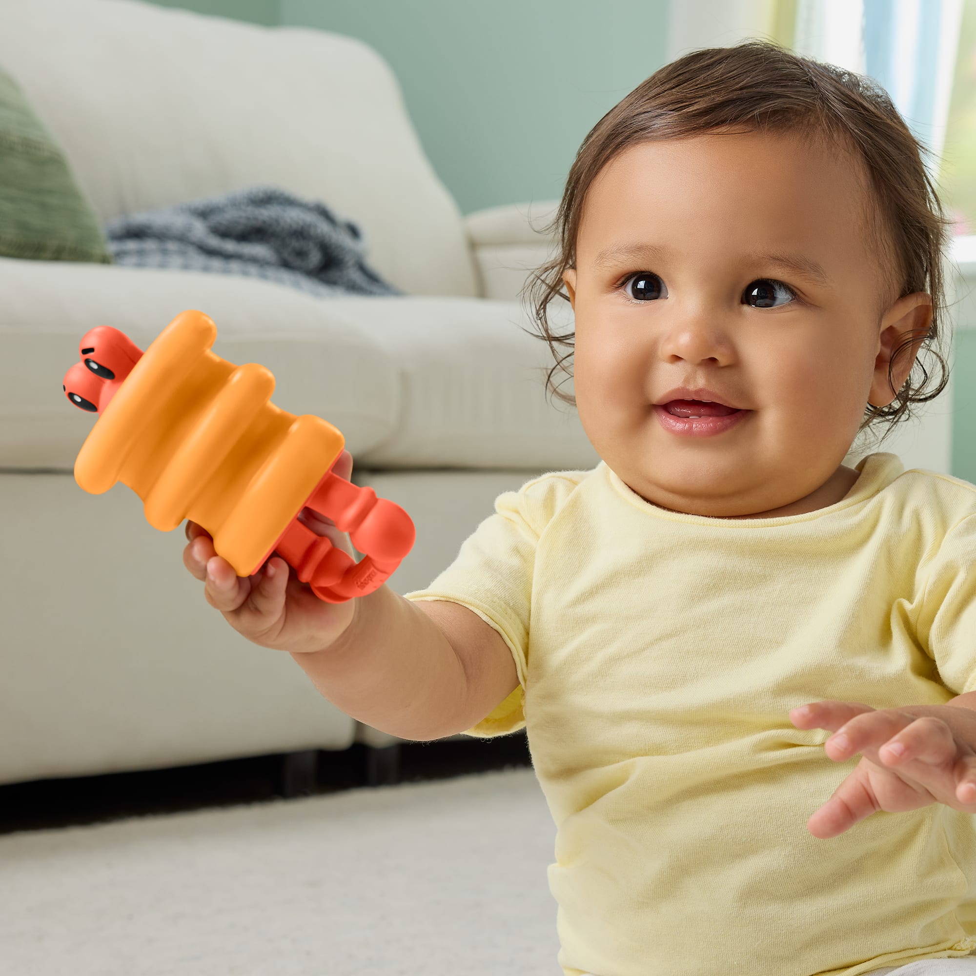 Fisher-Price Squishseas Silikon Yengeç Çıngırak ve Diş Kaşıyıcı