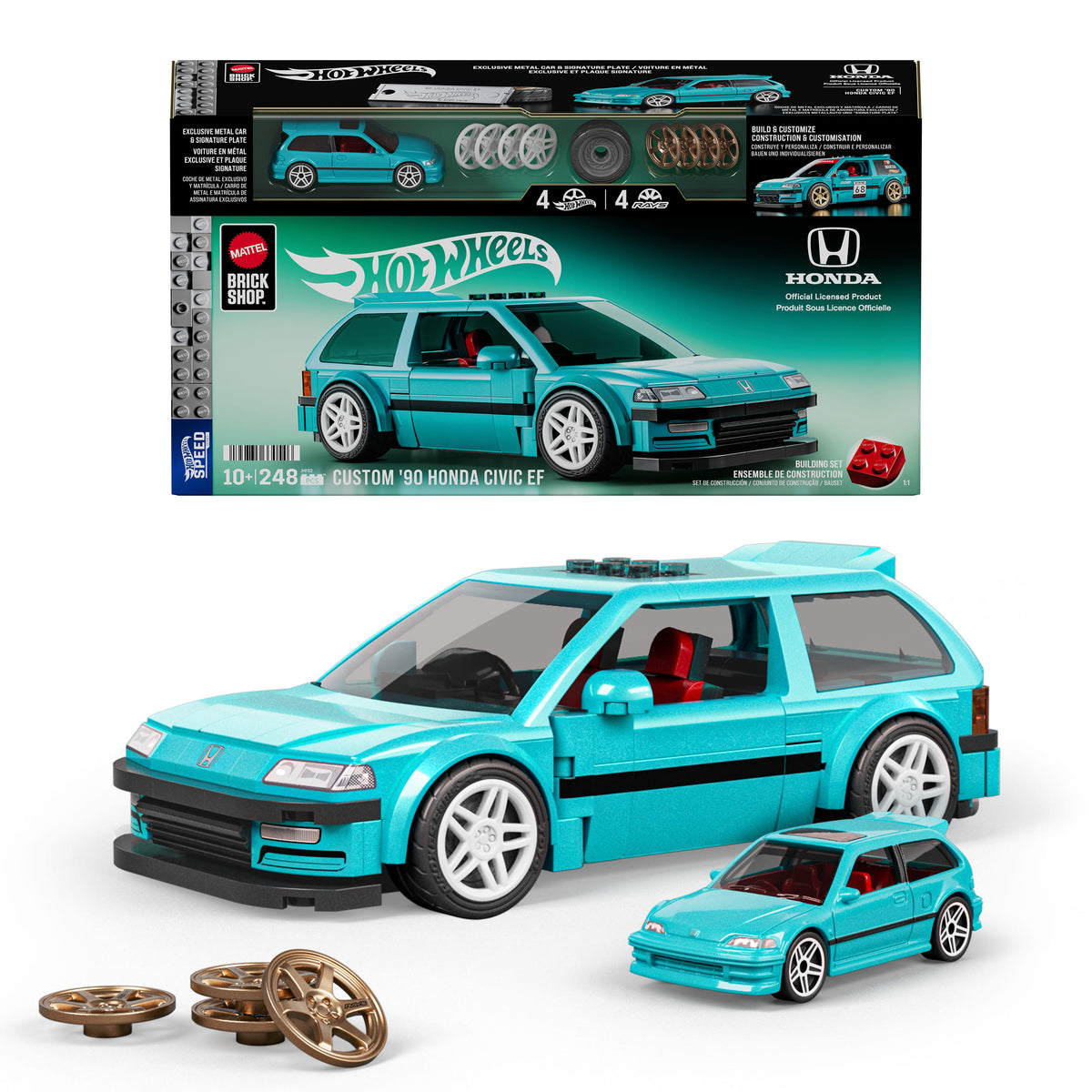 Mattel Brick Shop Hot Wheels Custom '90 Honda Civic EF Yapım Seti (248 Parça)