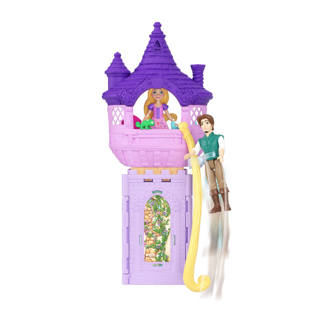 Disney Prensesi Birleştirilebilir Hikaye Alanları Rapunzel'in Kulesinden Hikayeler oyun seti, 2 bebek, mobilya ve aksesuarlar