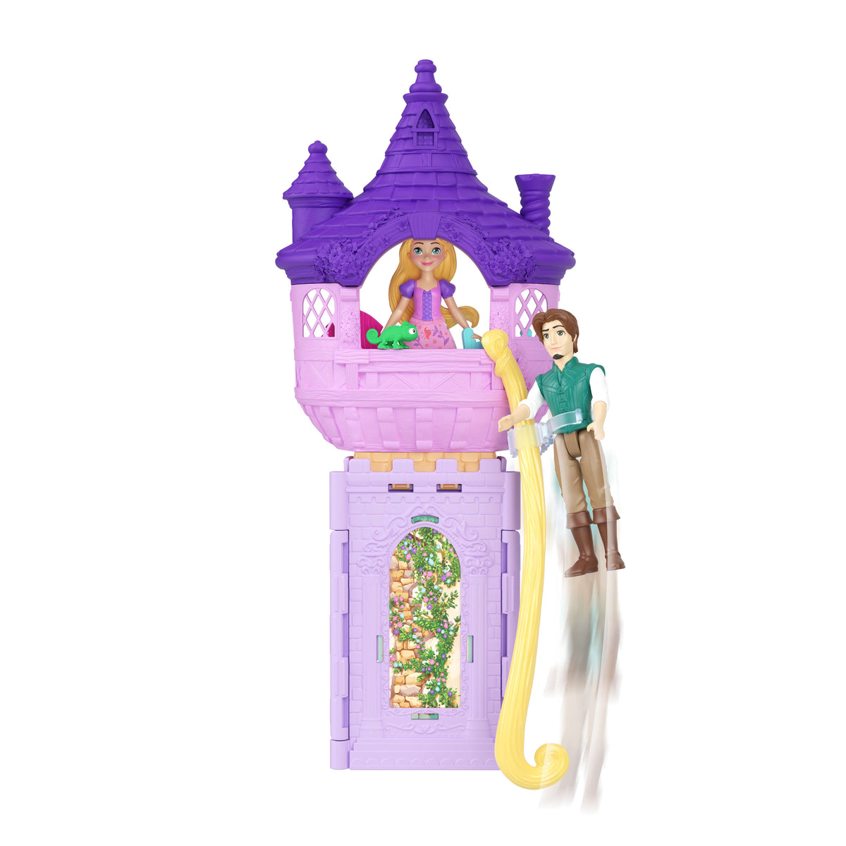 Disney Prensesi Birleştirilebilir Hikaye Alanları Rapunzel'in Kulesinden Hikayeler oyun seti, 2 bebek, mobilya ve aksesuarlar