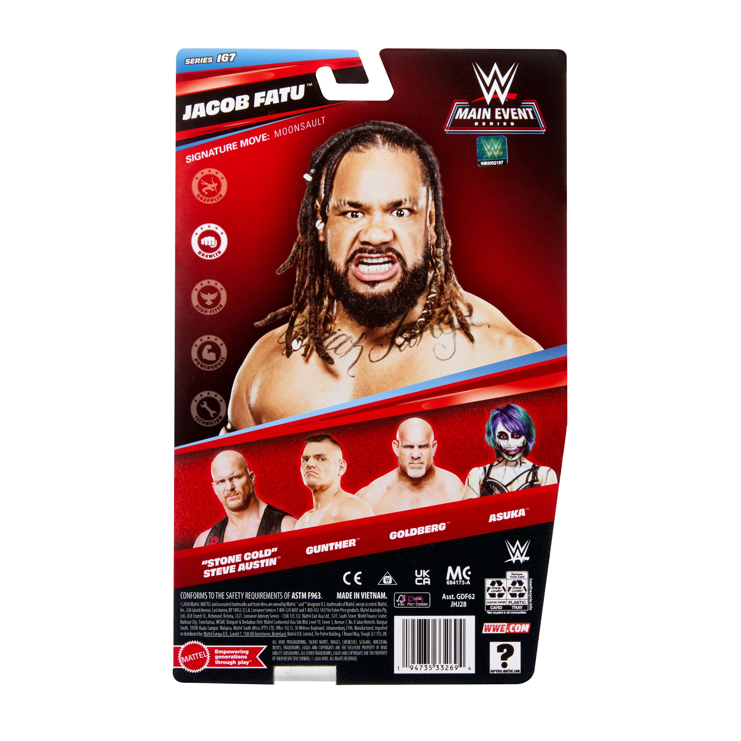 WWE Jacob Fatu Aksiyon Figürü