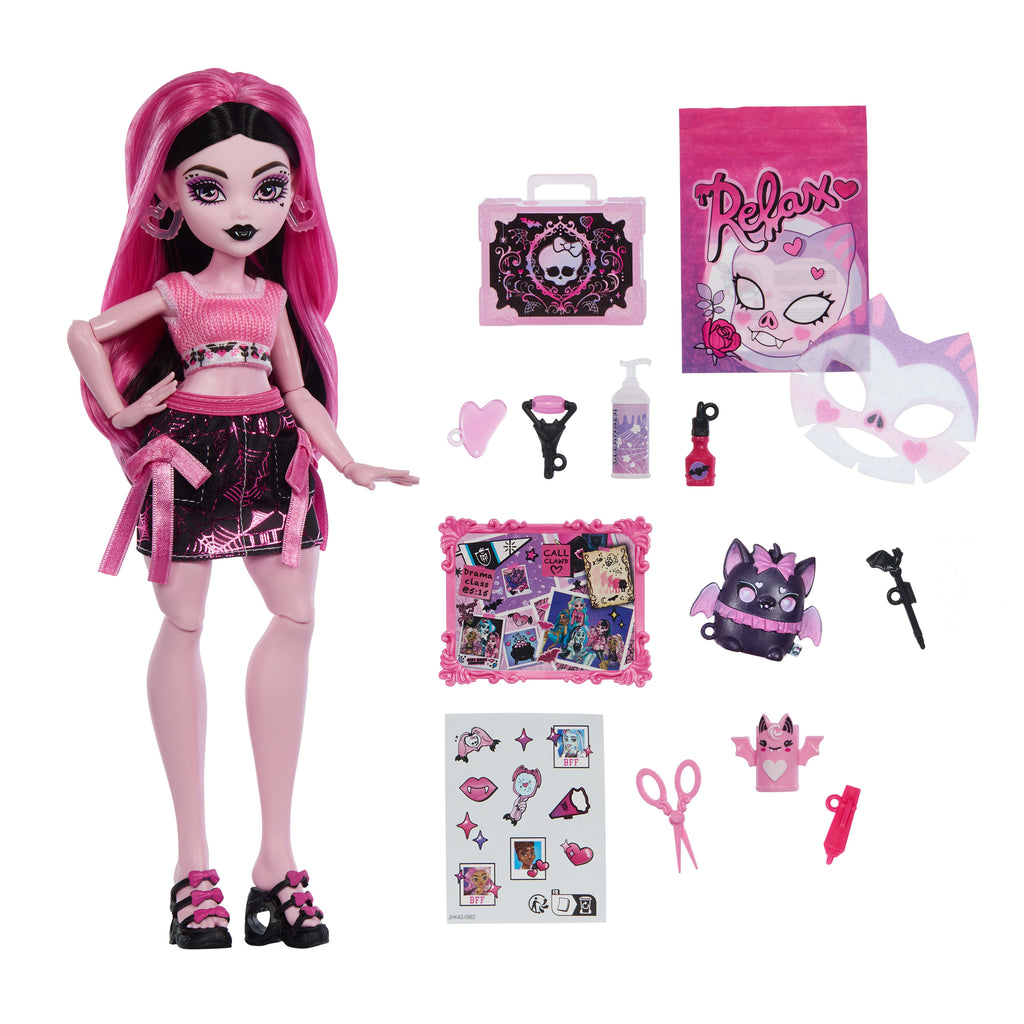 13 gerçekçi aksesuarı ile Monster High Güzellik Sırları Draculaura bebek