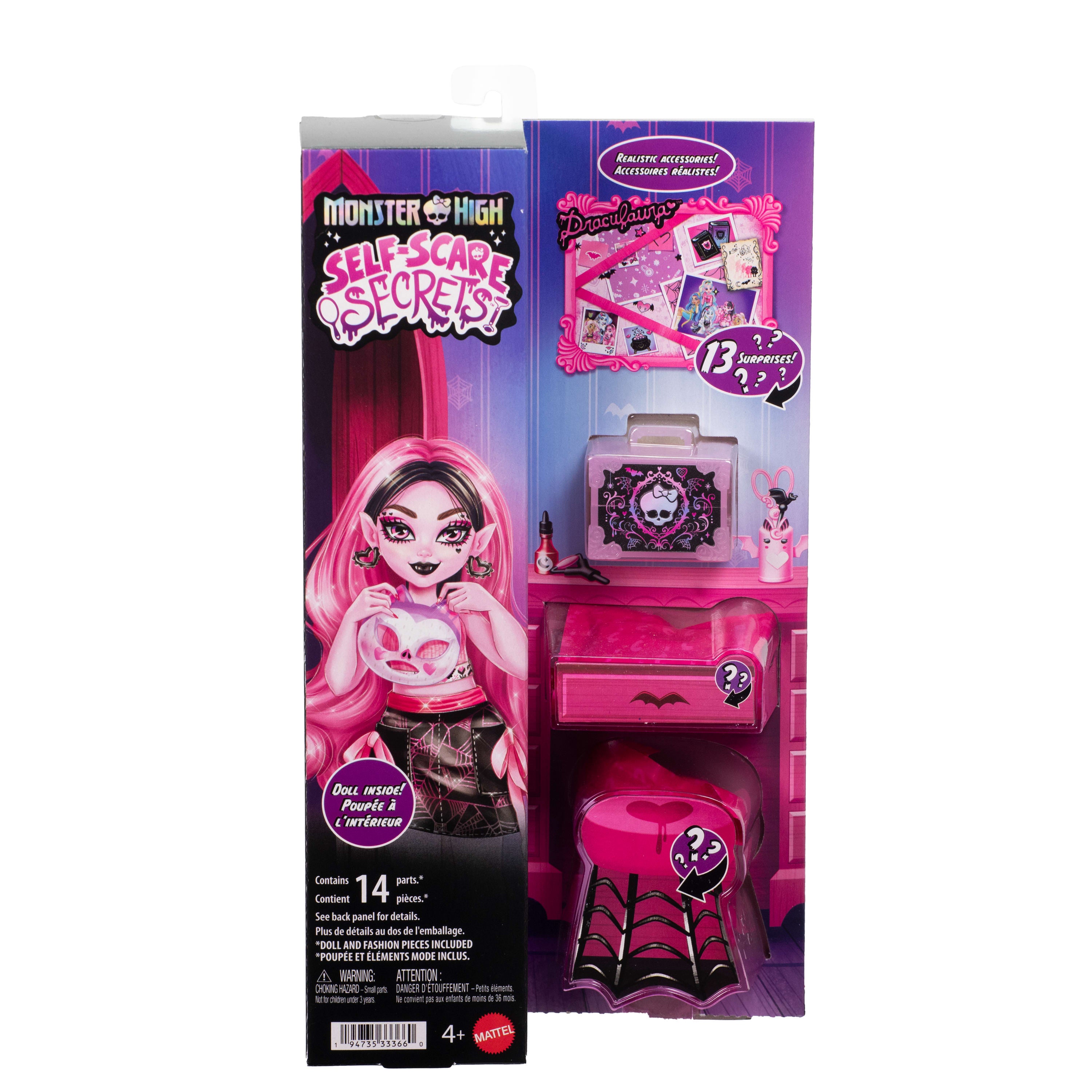 13 gerçekçi aksesuarı ile Monster High Güzellik Sırları Draculaura bebek