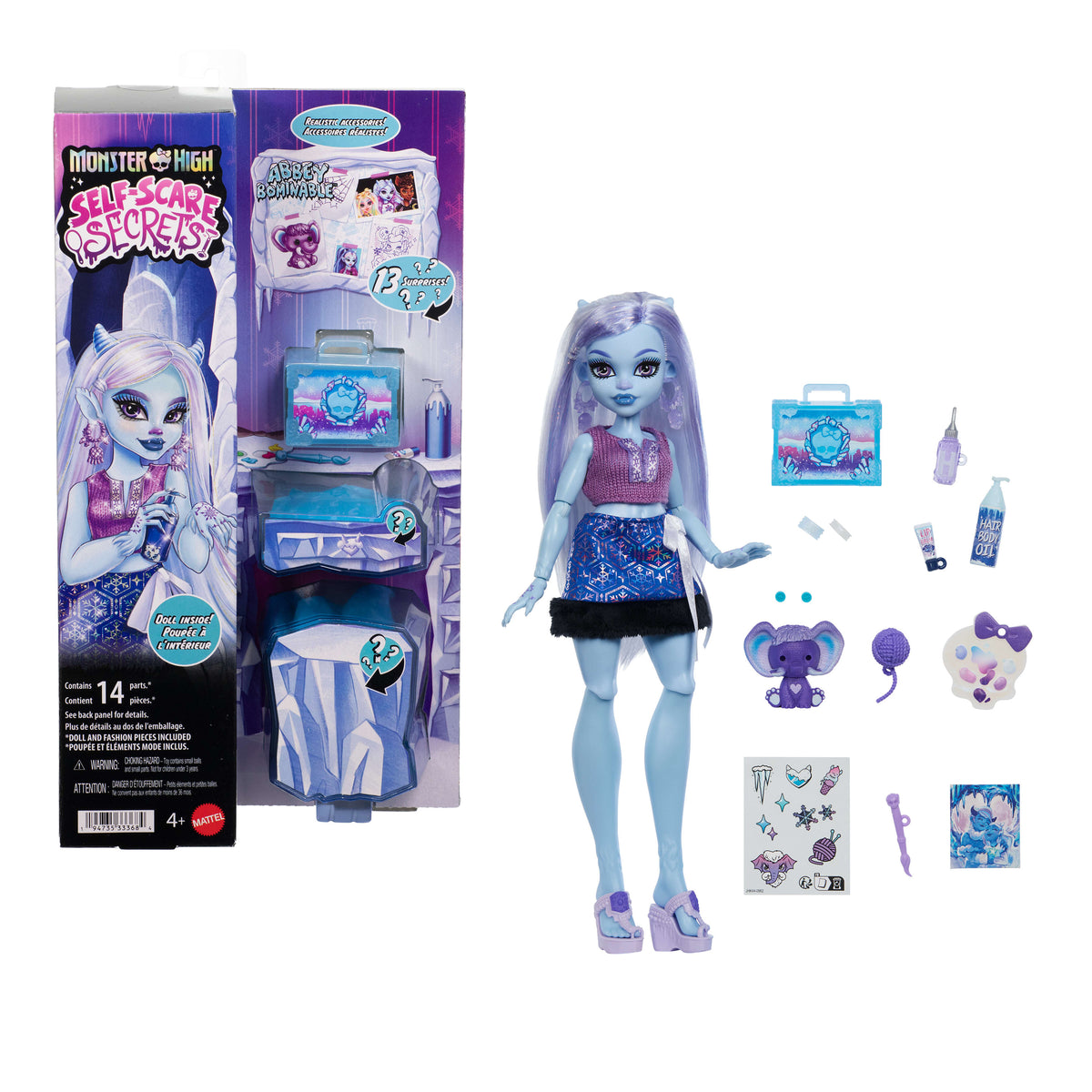 13 gerçekçi aksesuarı ile Monster High Güzellik Sırları Abbey Bominable bebek