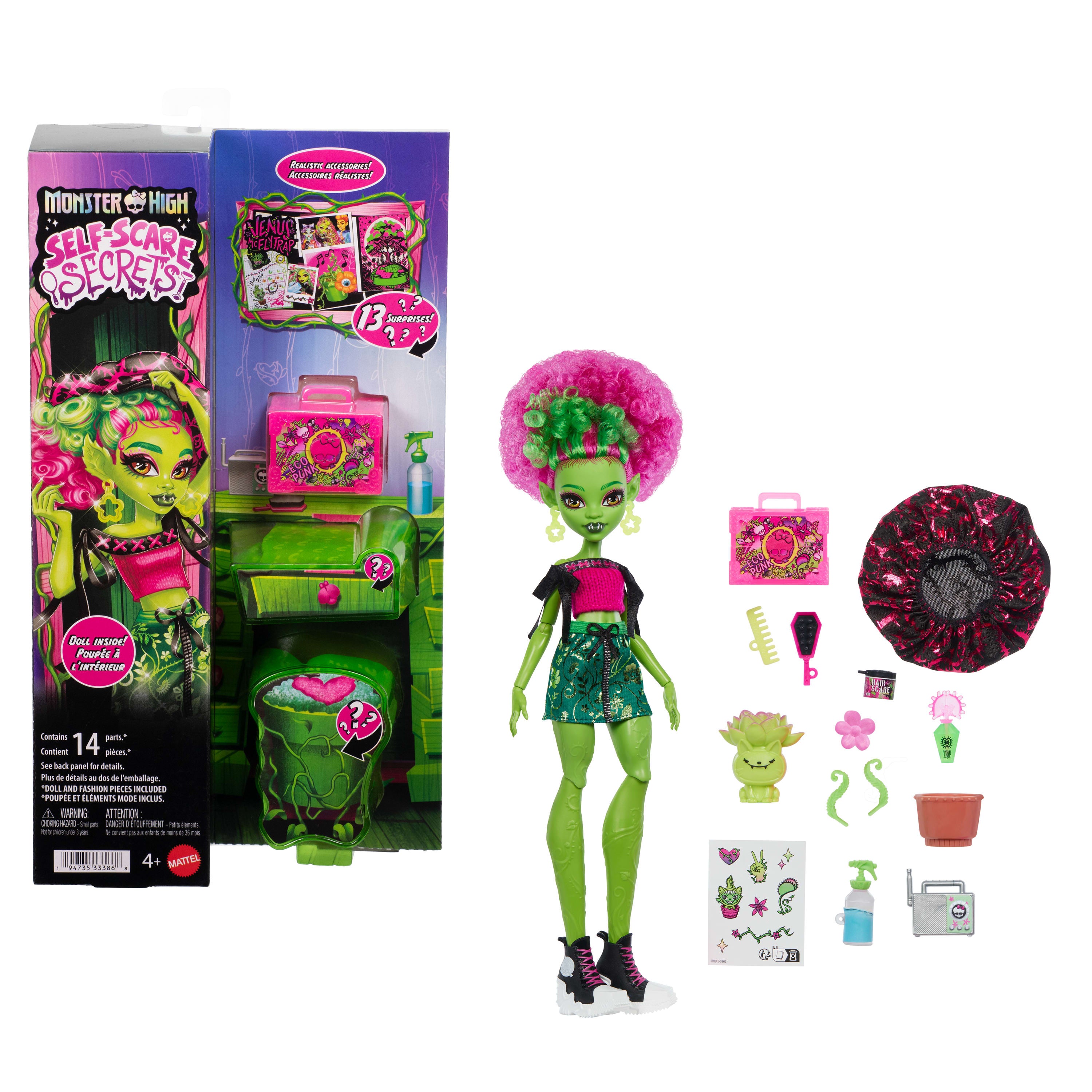 13 gerçekçi aksesuarı ile Monster High Güzellik Sırları Venus McFlytrap bebek
