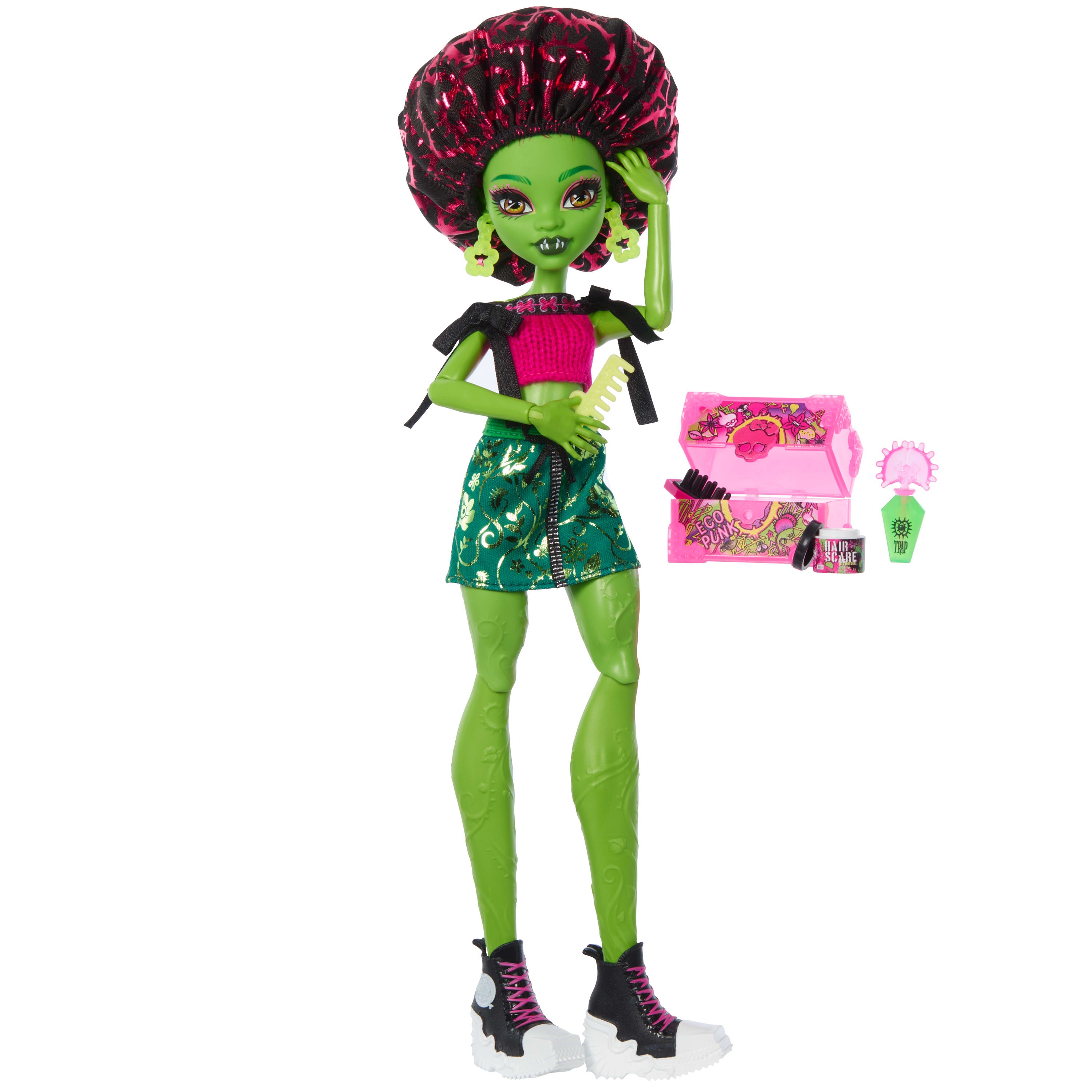 13 gerçekçi aksesuarı ile Monster High Güzellik Sırları Venus McFlytrap bebek