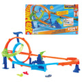 Hot Wheels Akrobasi Pistleri Dolambaçlı Hız Pisti seti ve 1:64 ölçekli metal oyuncak araba