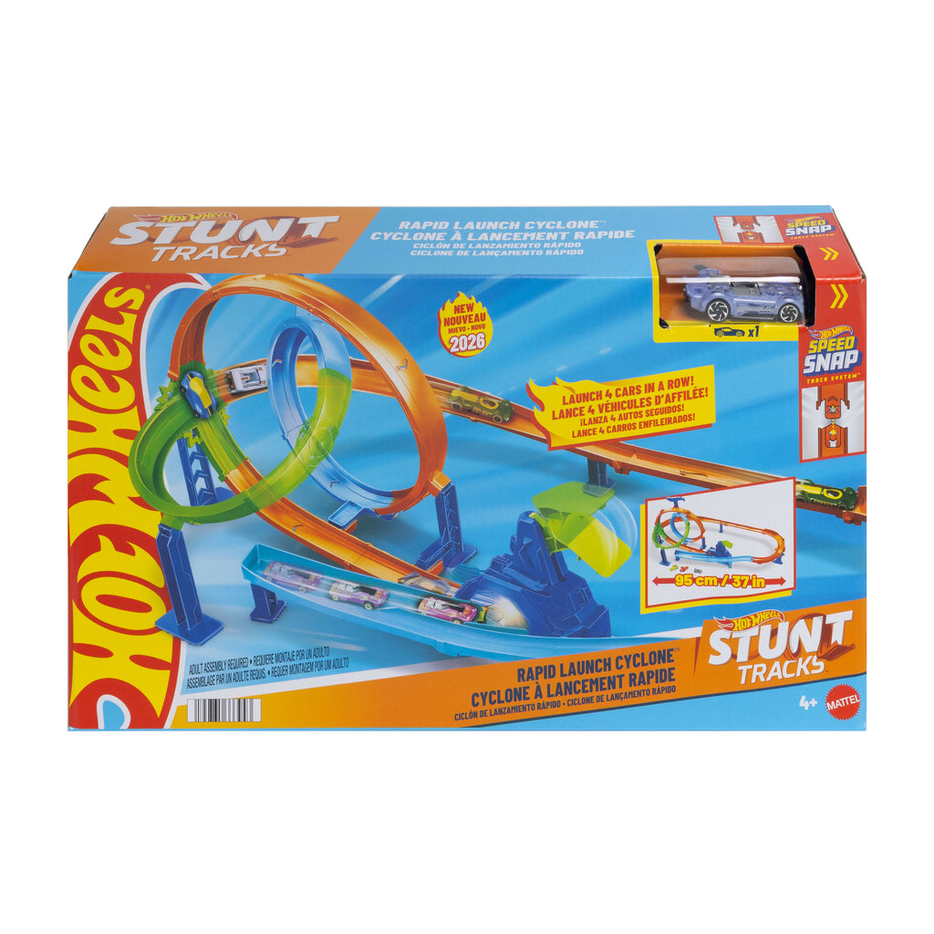 Hot Wheels Akrobasi Pistleri Dolambaçlı Hız Pisti seti ve 1:64 ölçekli metal oyuncak araba