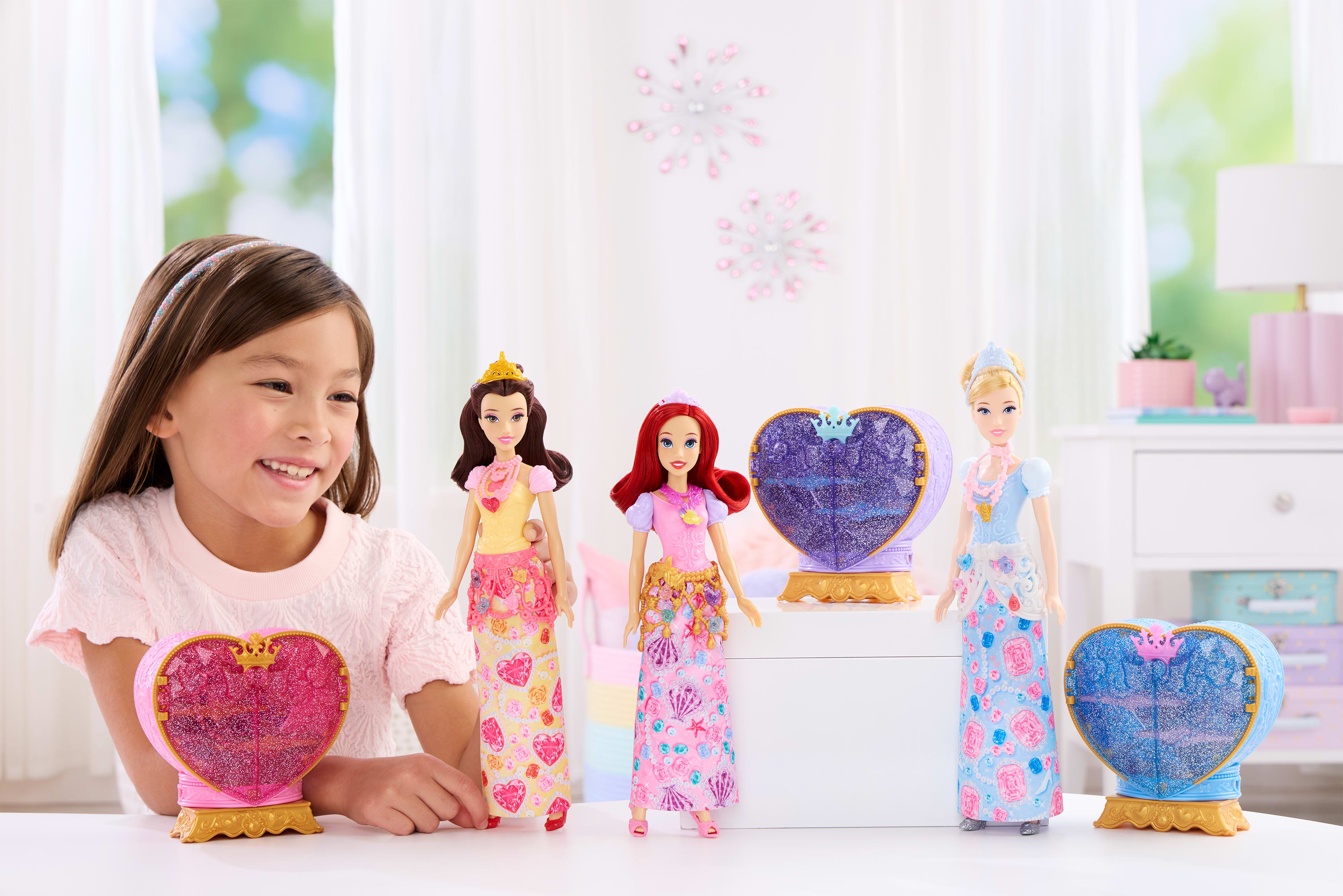 Disney Prensesi Sürpriz Takılar Ariel bebek ve değerli taş kutusu ile aksesuarlar gibi 10 aksesuar