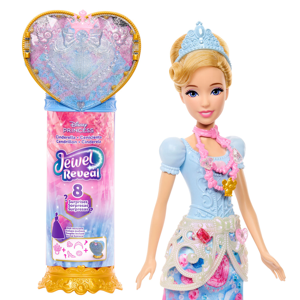 Disney Prensesi Sürpriz Takılar Cinderella bebek ve değerli taş kutusu ile aksesuarlar gibi 8 aksesuar