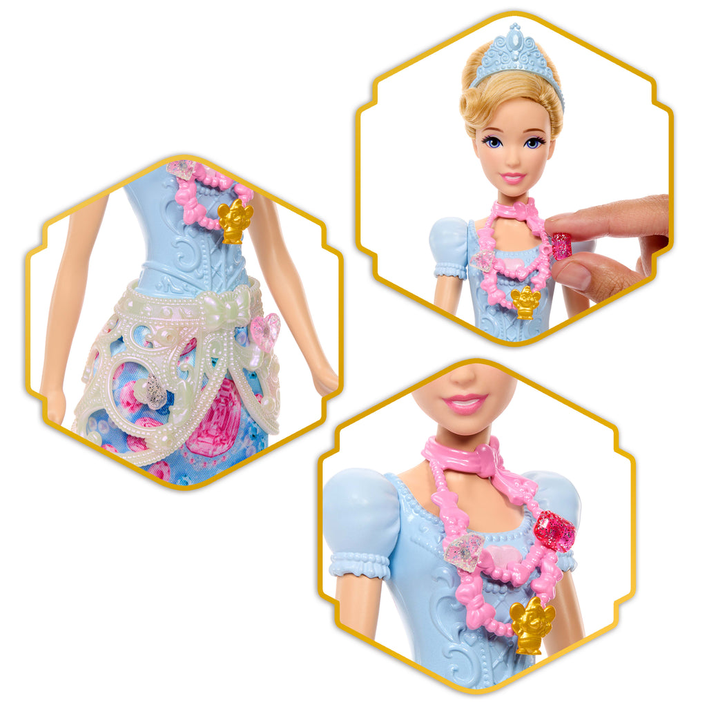 Disney Prensesi Sürpriz Takılar Cinderella bebek ve değerli taş kutusu ile aksesuarlar gibi 8 aksesuar