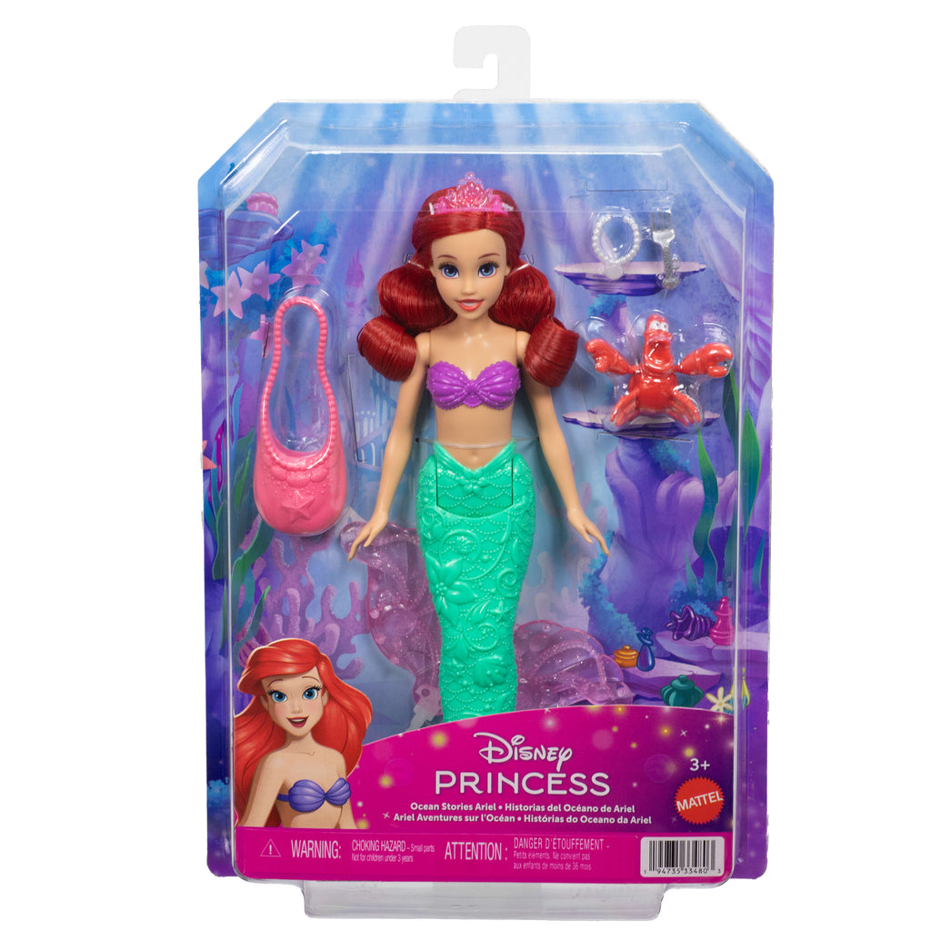Disney Prensesi Okyanus Hikayeleri Ariel deniz kızı bebek, Sebastian figürü ve 4 aksesuar
