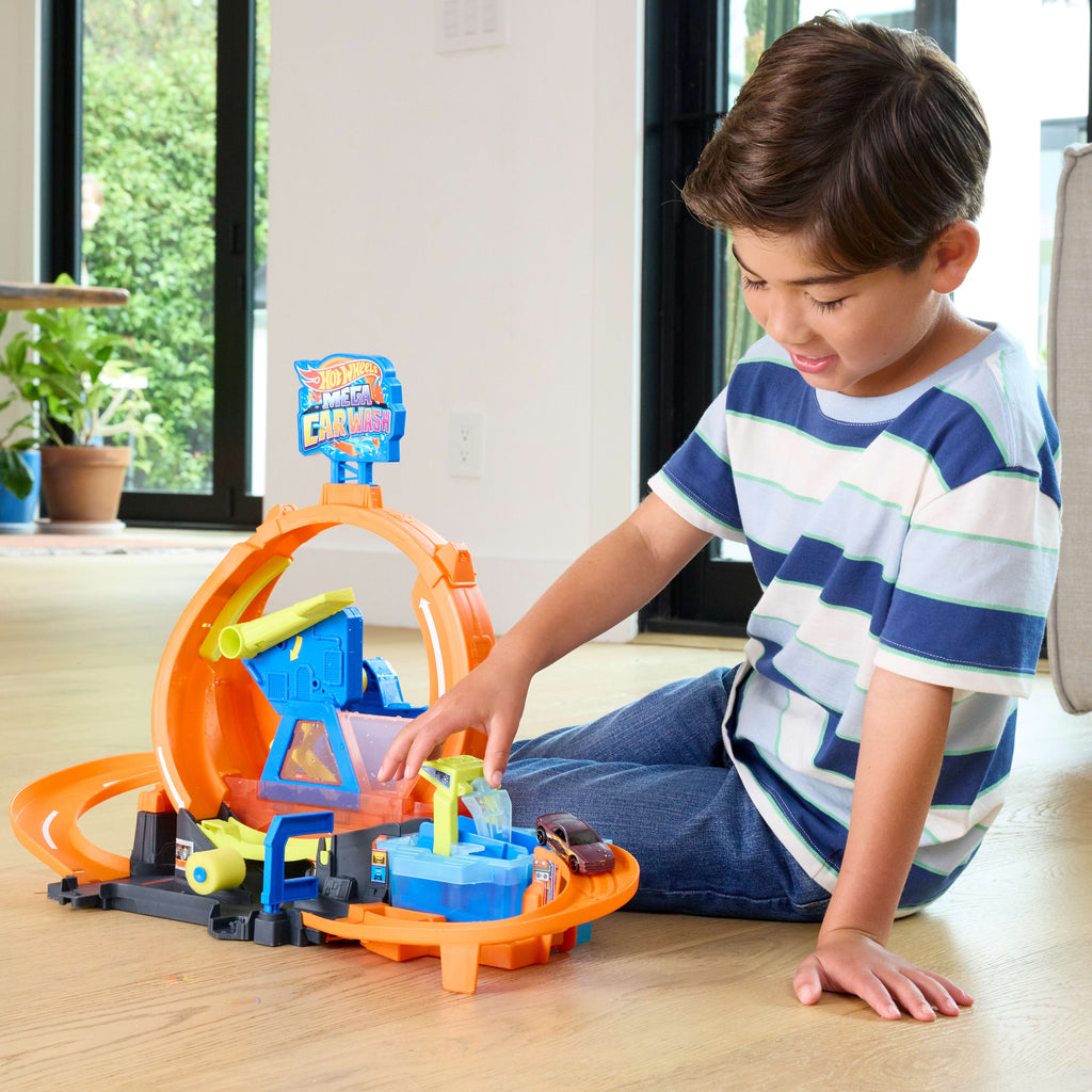 Hot Wheels City Mega Loop Araba Yıkama Oyun Seti - Renk Değiştiren Color Shifters Araçlı