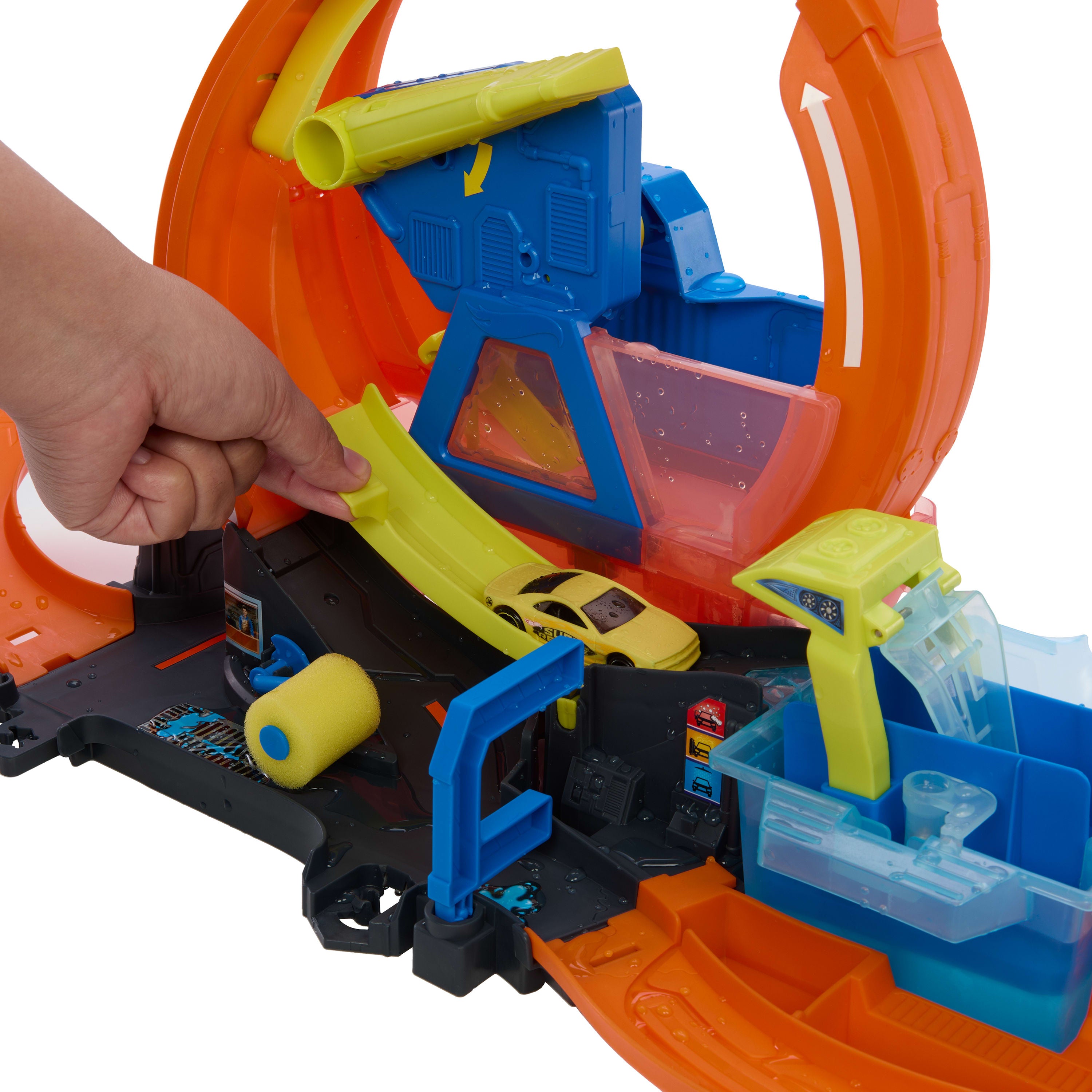 Hot Wheels City Mega Loop Araba Yıkama Oyun Seti - Renk Değiştiren Color Shifters Araçlı