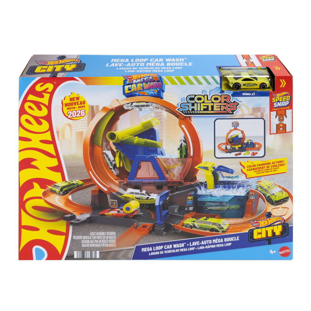 Hot Wheels City Mega Loop Araba Yıkama Oyun Seti - Renk Değiştiren Color Shifters Araçlı