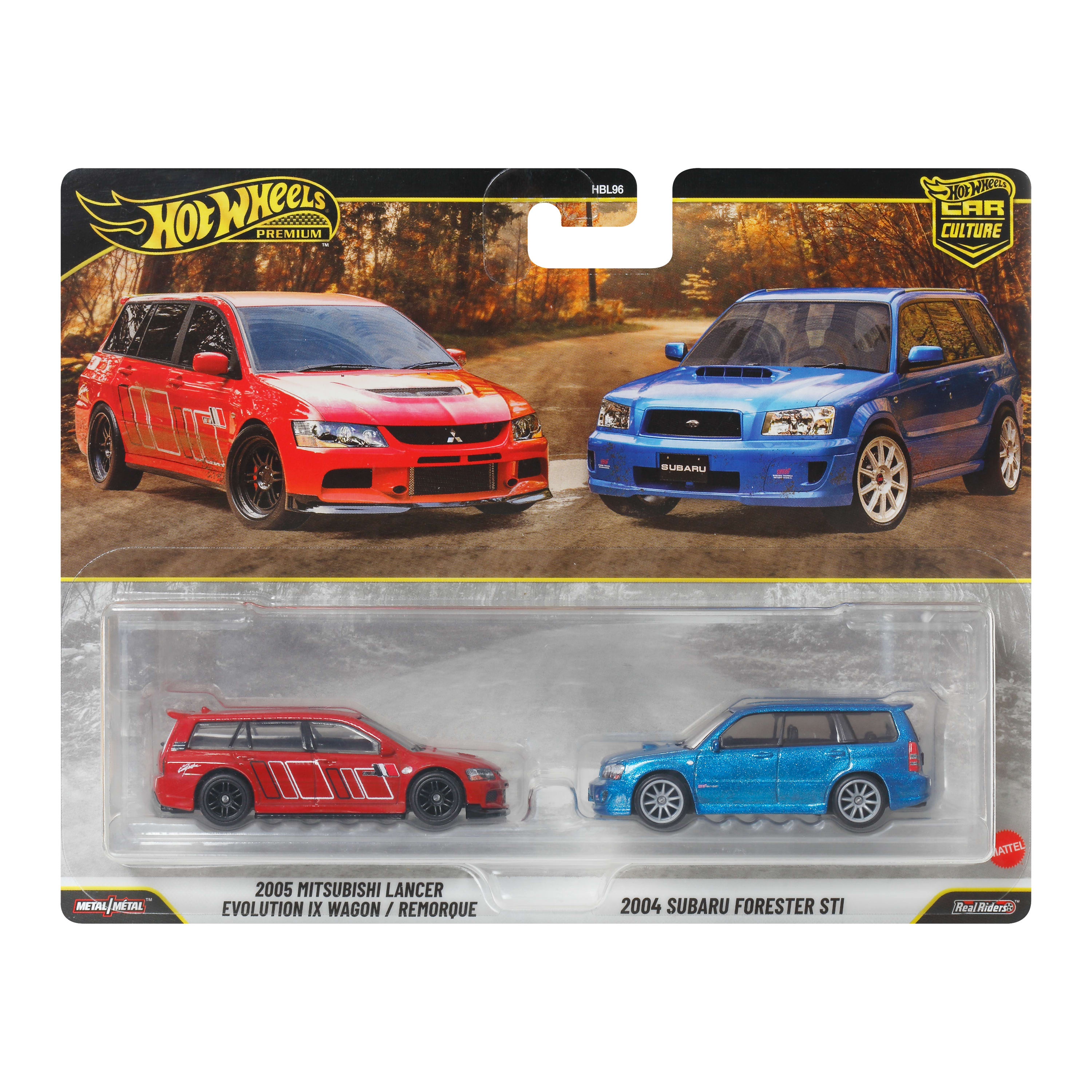 Hot Wheels Premium Car Culture 2'li Set - Mitsubishi Lancer Evolution IX Wagon / Subaru Forester STI