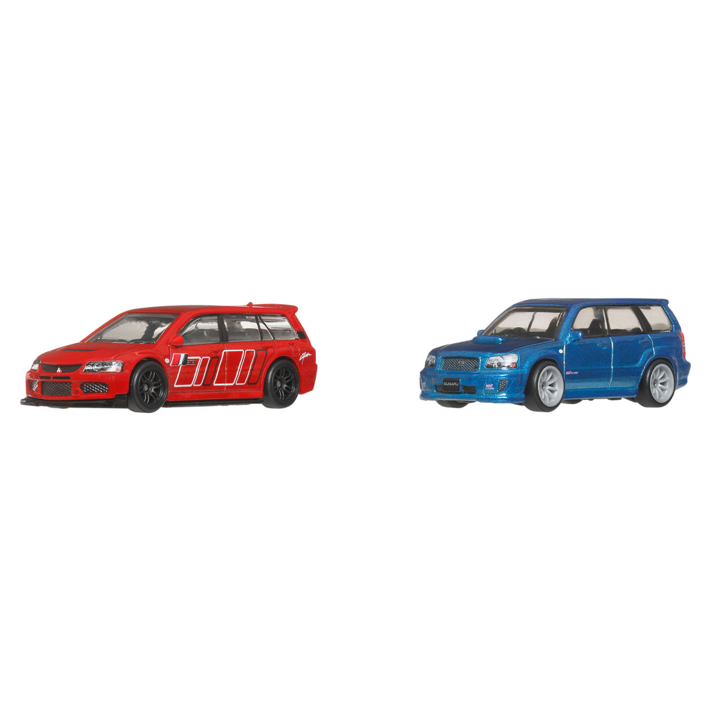 Hot Wheels Premium Car Culture 2'li Set - Mitsubishi Lancer Evolution IX Wagon / Subaru Forester STI