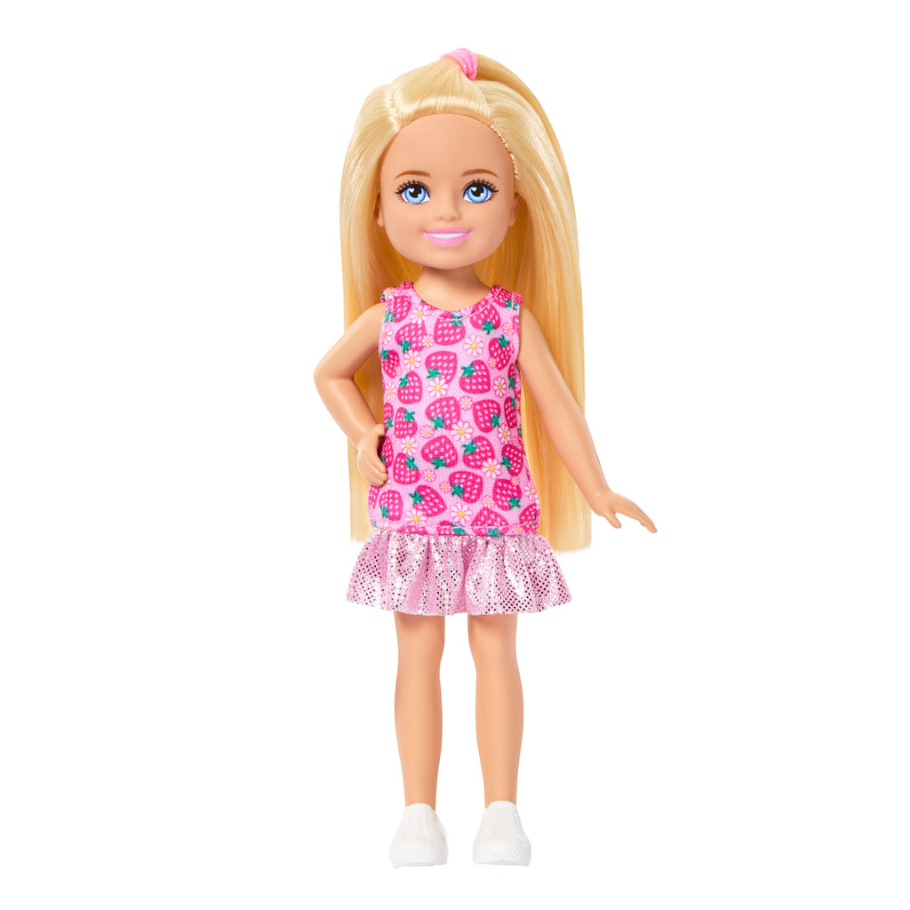 Barbie Chelsea küçük bebek (çilek desenli elbise)