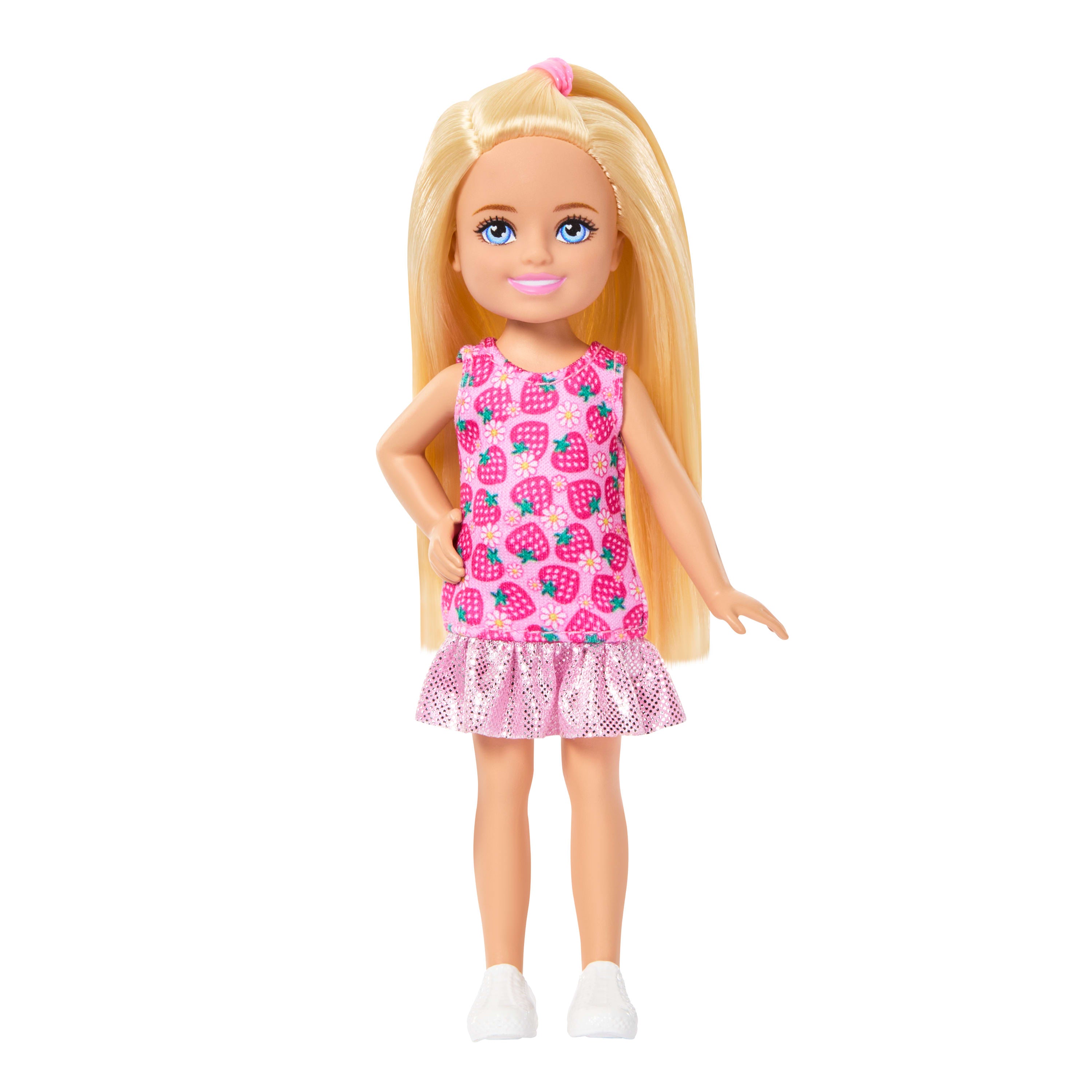 Barbie Chelsea küçük bebek (çilek desenli elbise)