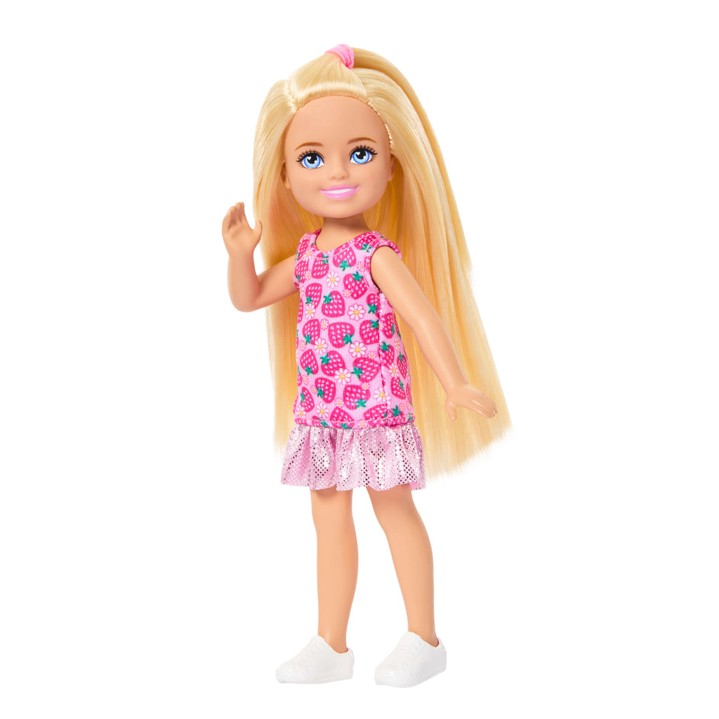 Barbie Chelsea küçük bebek (çilek desenli elbise)