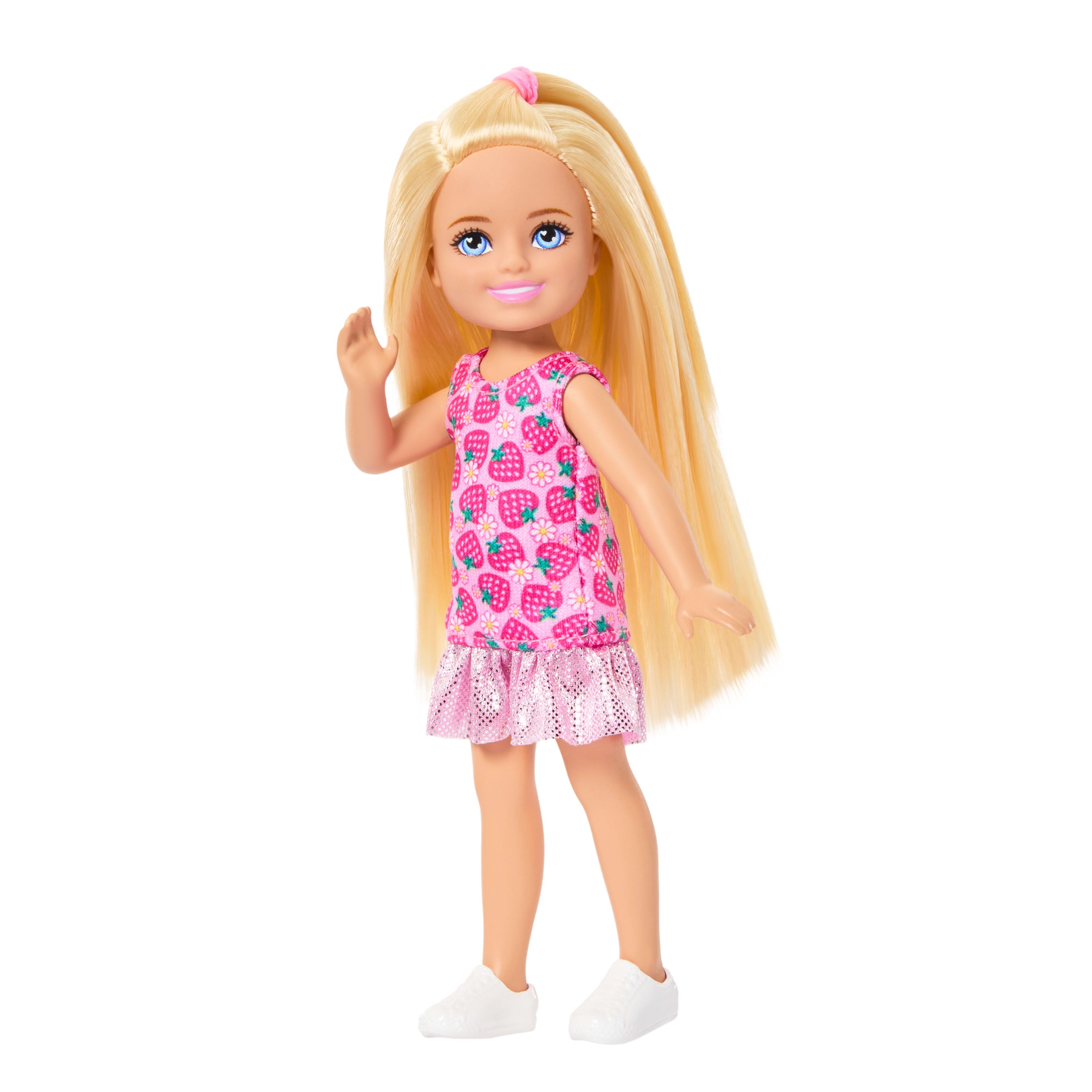 Barbie Chelsea küçük bebek (çilek desenli elbise)