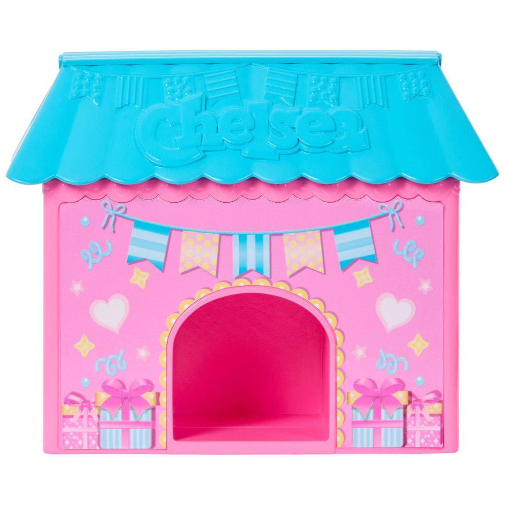 Barbie Aile ve Dostlar Club Chelsea Sürpriz Doğum Günü Partisi oyun seti, küçük bebek ve 10'dan fazla aksesuar