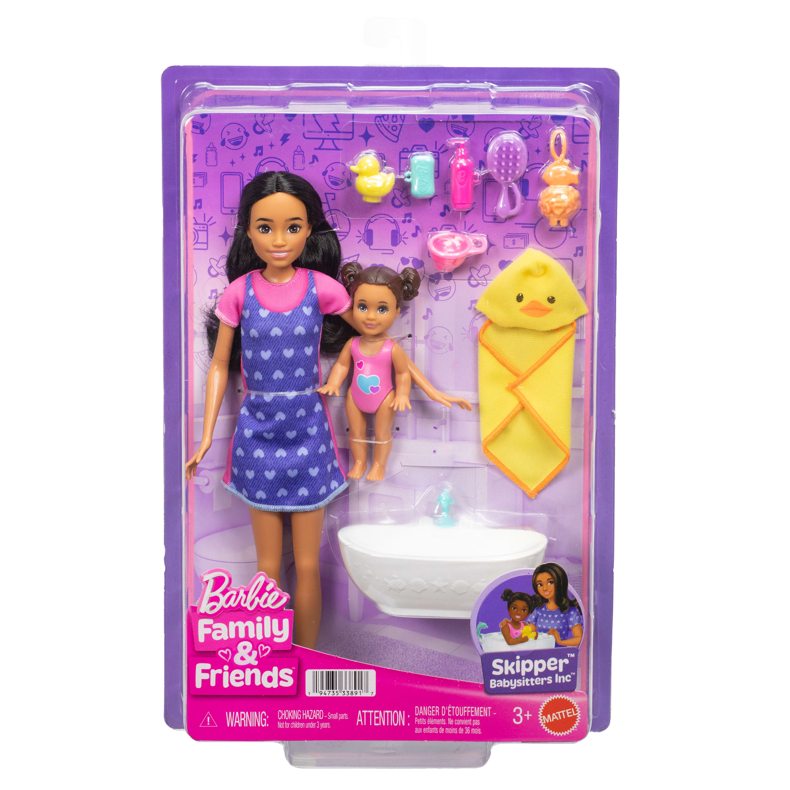 Barbie Skipper Bebek Bakıcıları Banyo Zamanı oyun seti