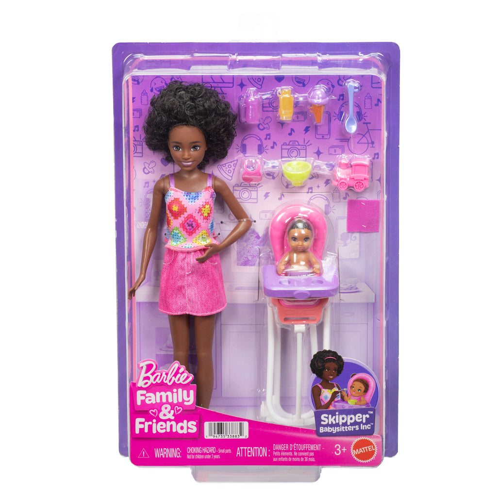 Barbie Skipper Bebek Bakıcıları oyun seti (mama sandalyeli)
