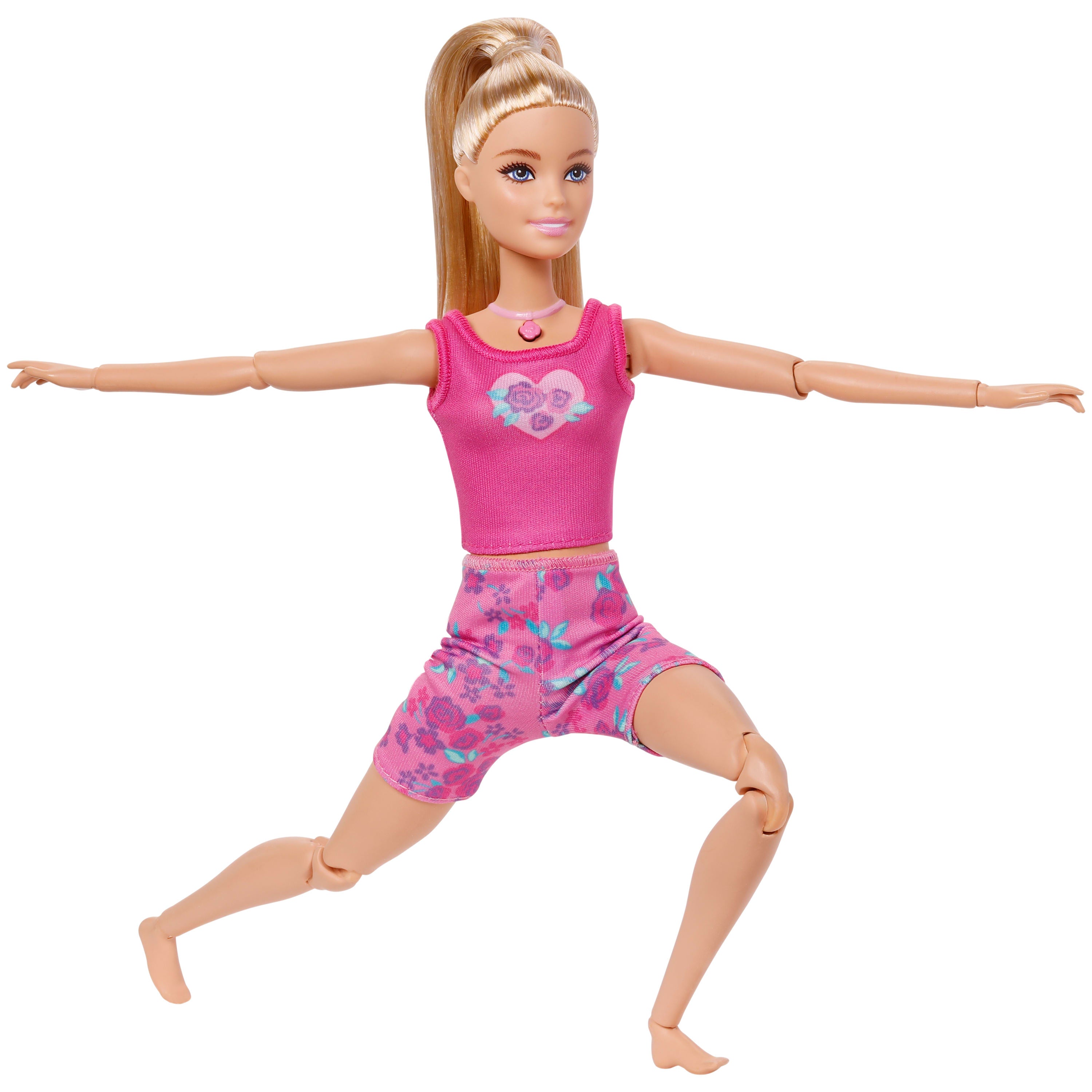 Yoga kıyafetleri giyen ışıklı, sesli ve müzikli Meditasyoncu Barbie ile köpek figürü