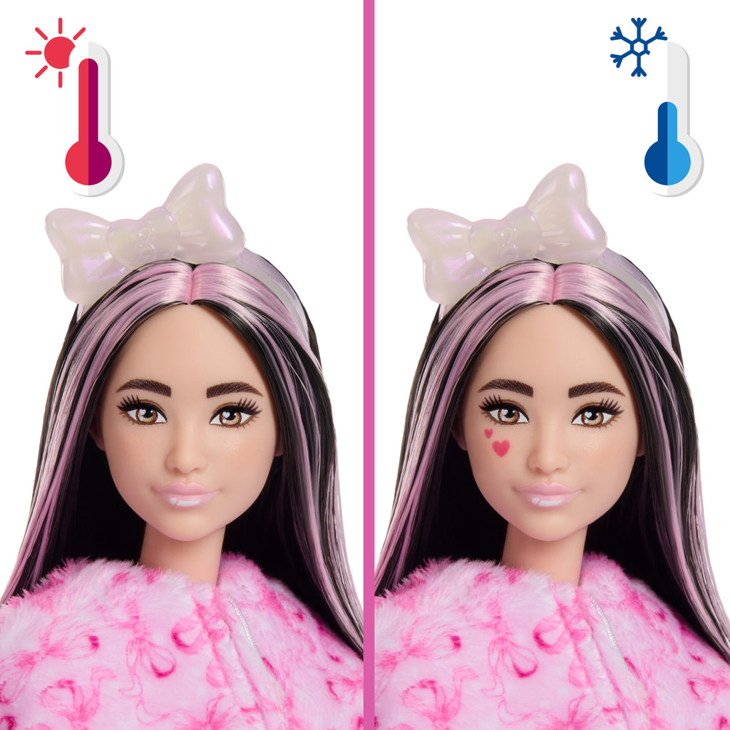 Barbie Cutie Reveal bebek ve aksesuarları, Yumuşak Dostlar Serisi kuzucuk, 10 sürpriz