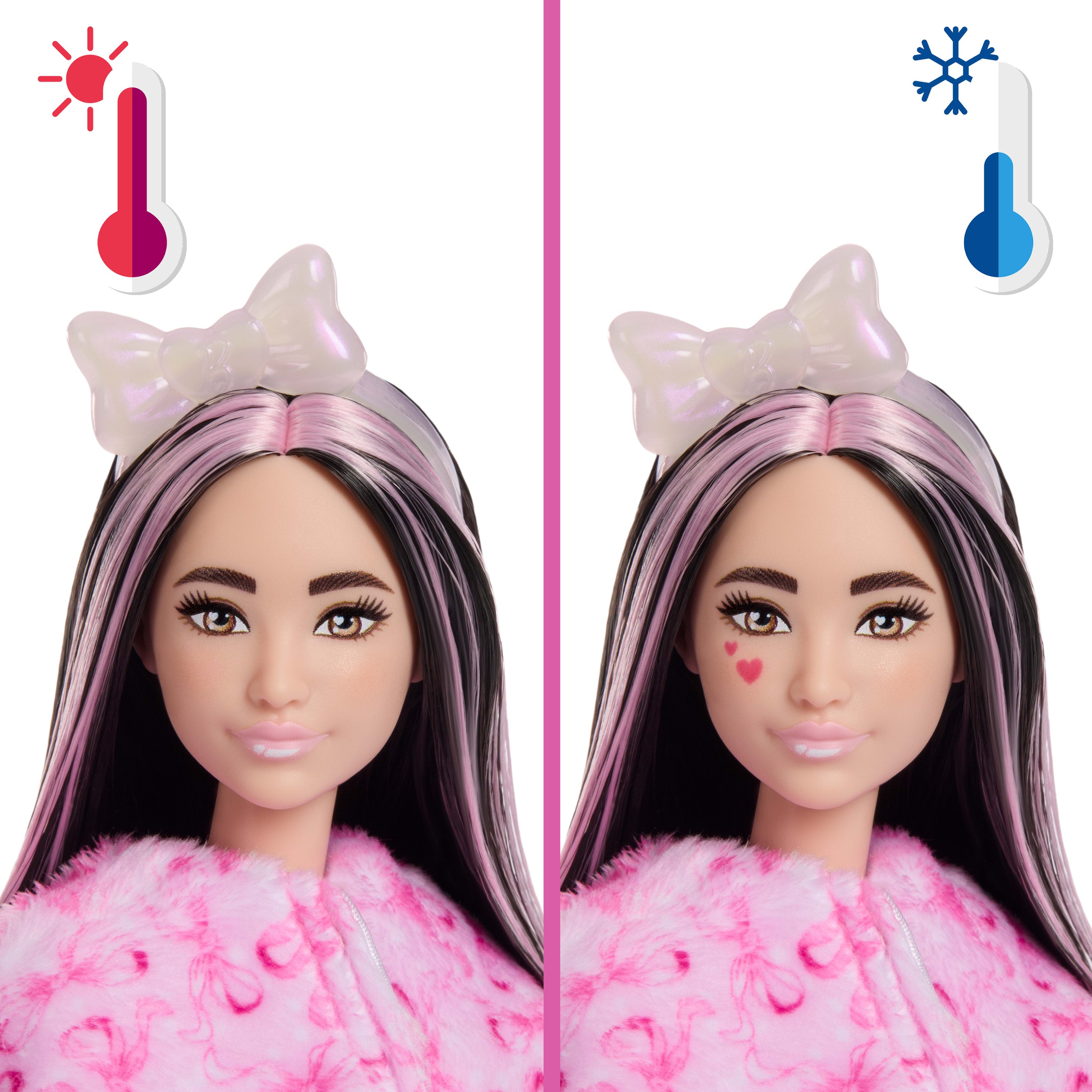 Barbie Cutie Reveal bebek ve aksesuarları, Yumuşak Dostlar Serisi kuzucuk, 10 sürpriz