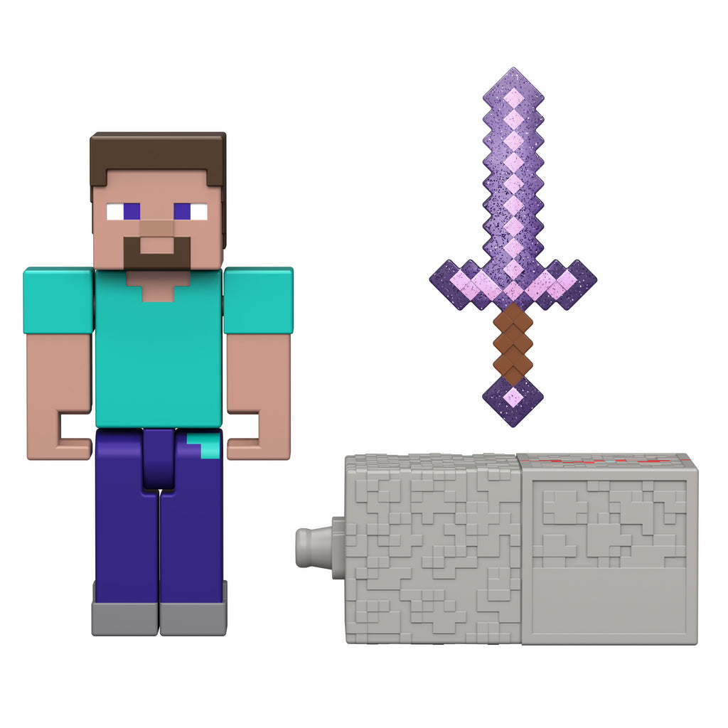 Minecraft Steve figürü (aksesuar + Redstone parçası)