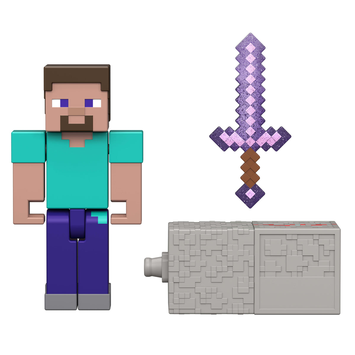 Minecraft Steve figürü (aksesuar + Redstone parçası)