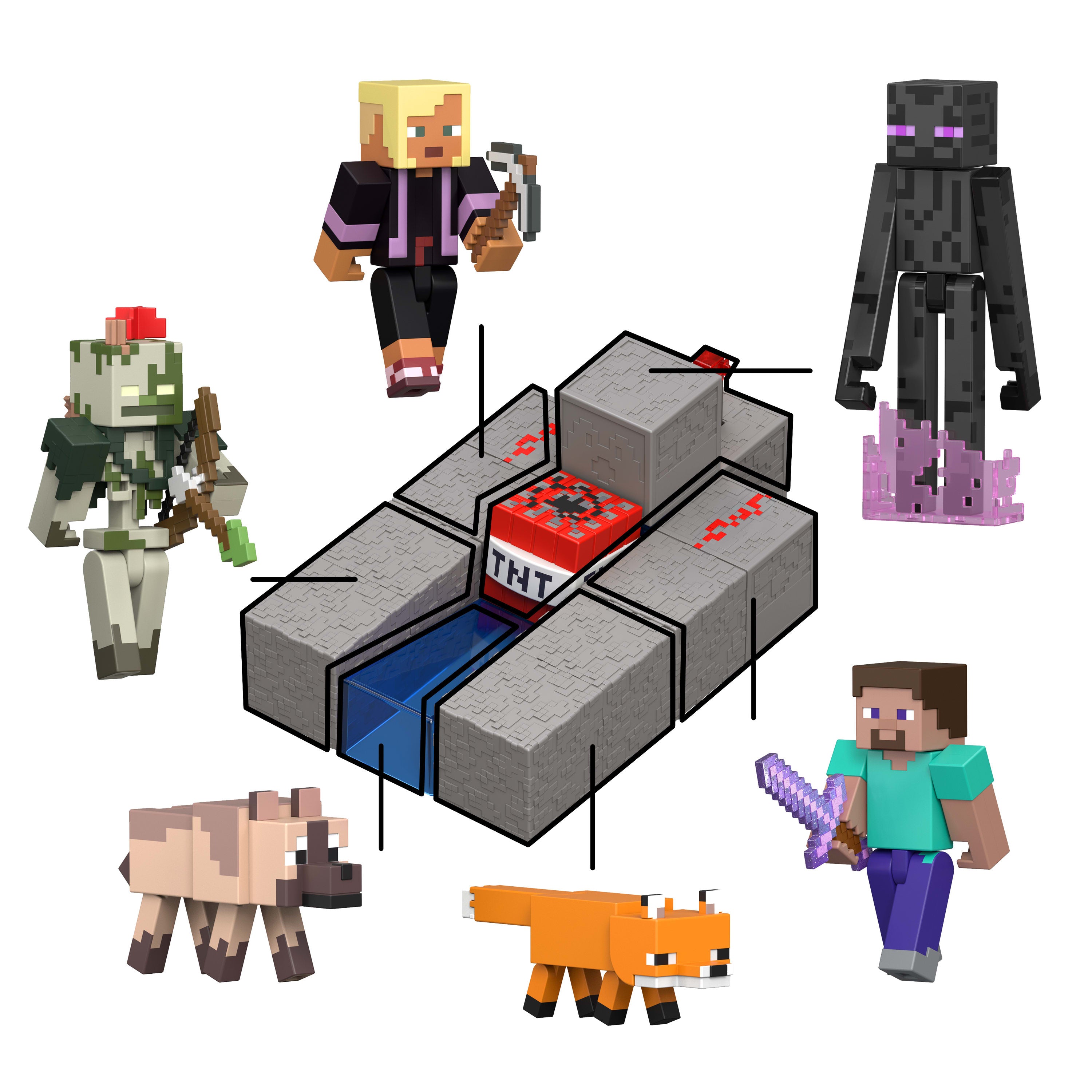 Minecraft Enderman figürü (aksesuar + Redstone parçası)