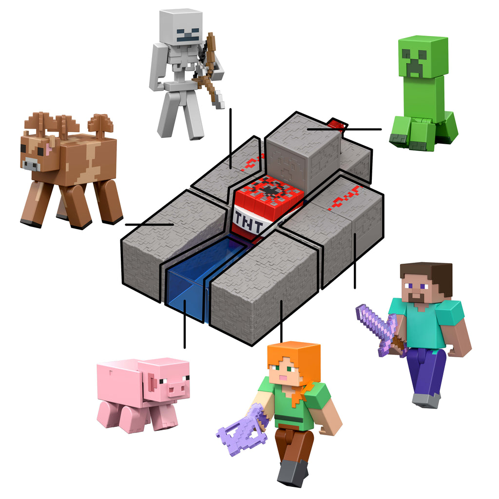 Minecraft Creeper figürü (aksesuar + Redstone parçası)